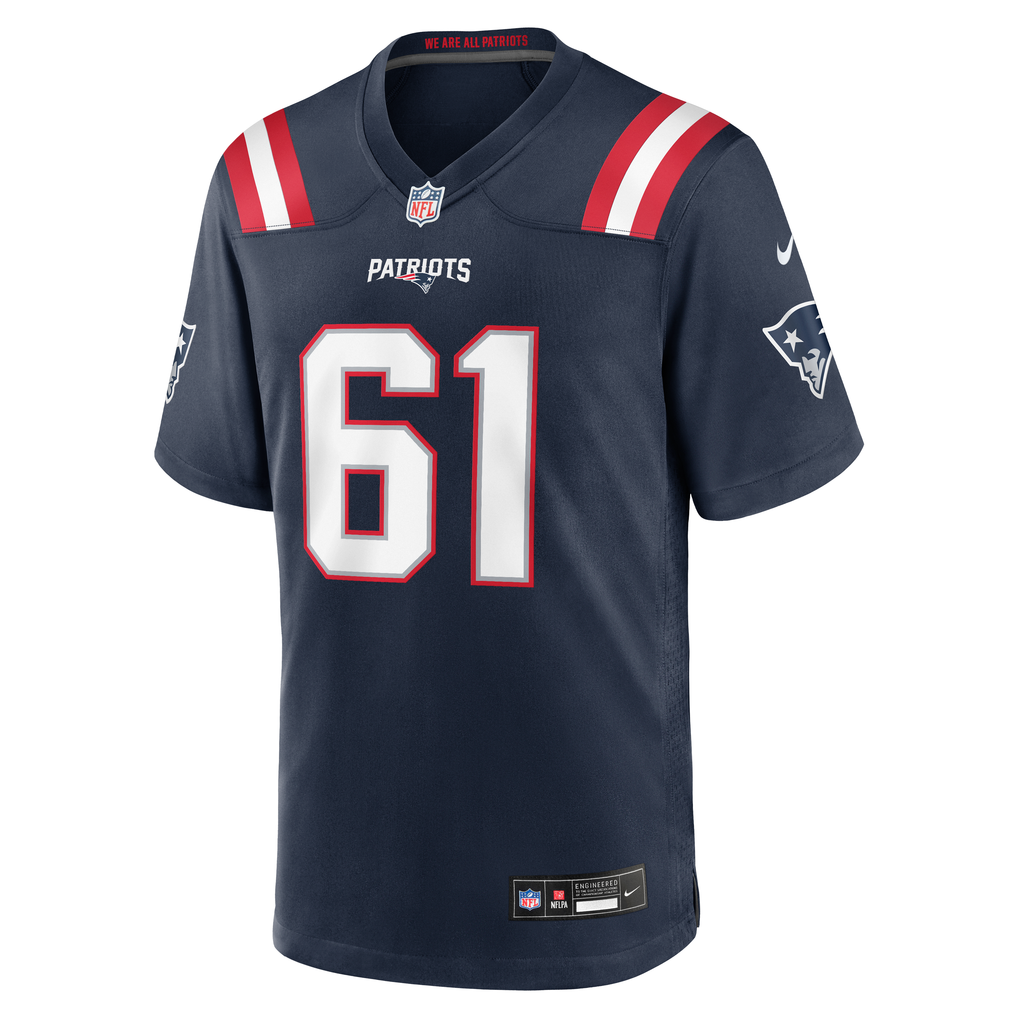 Men's Nike Lorenz Metz Navy New England Patriots Team Game Jersey