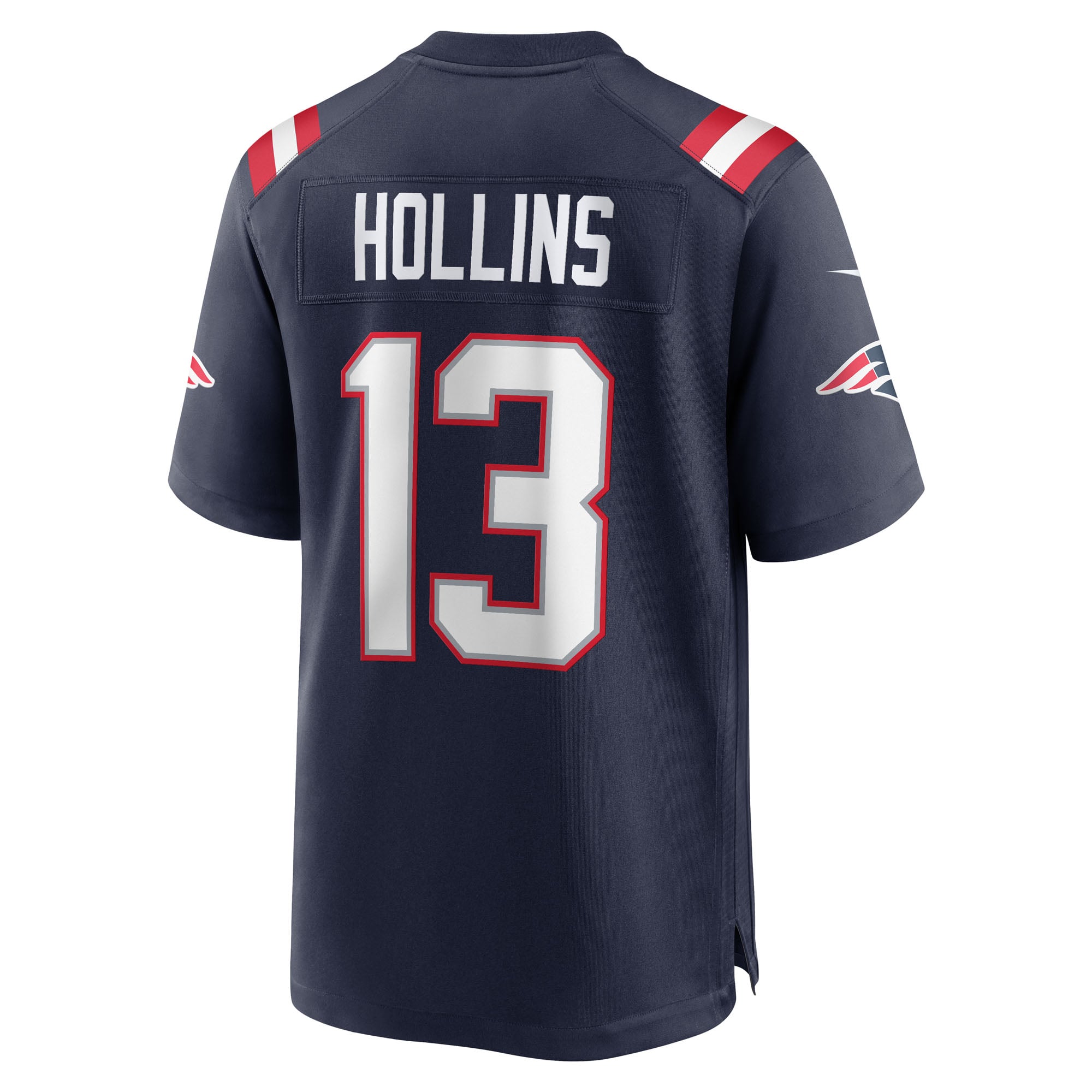 Men's Nike Mack Hollins  Navy New England Patriots Team Game Jersey