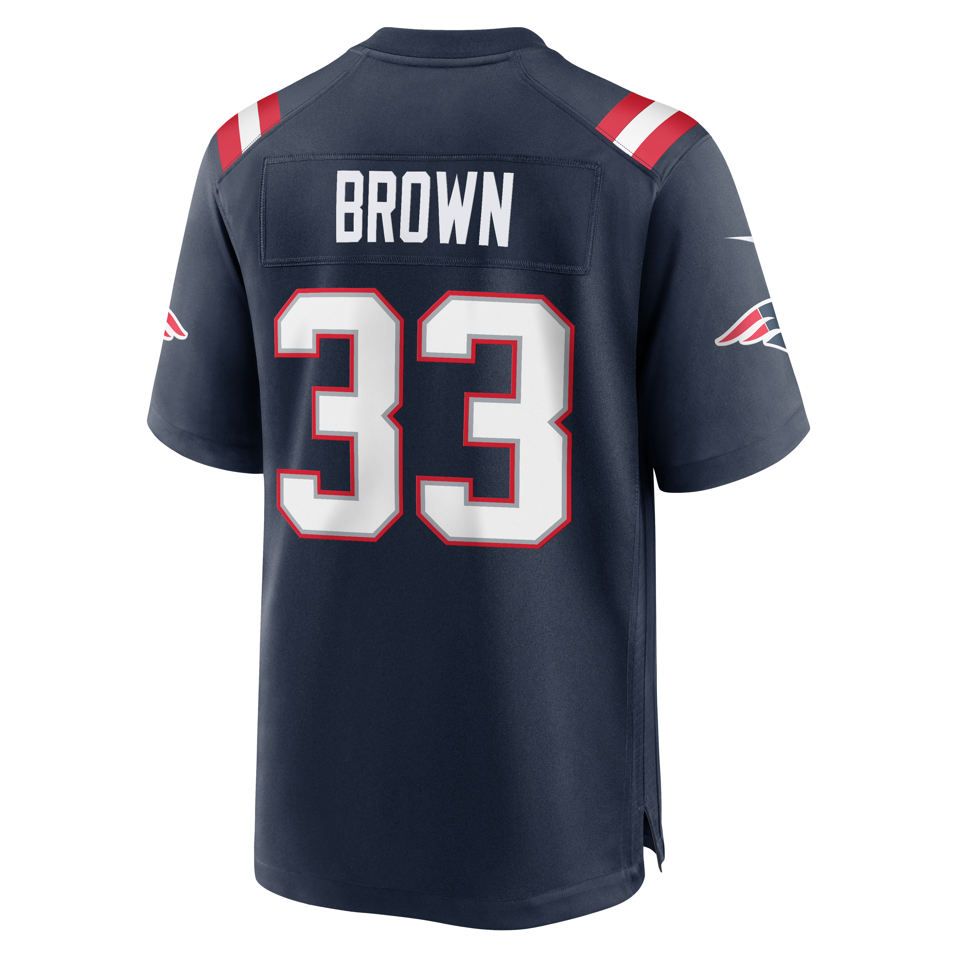 Men's Nike Mike Brown Navy New England Patriots Team Game Jersey