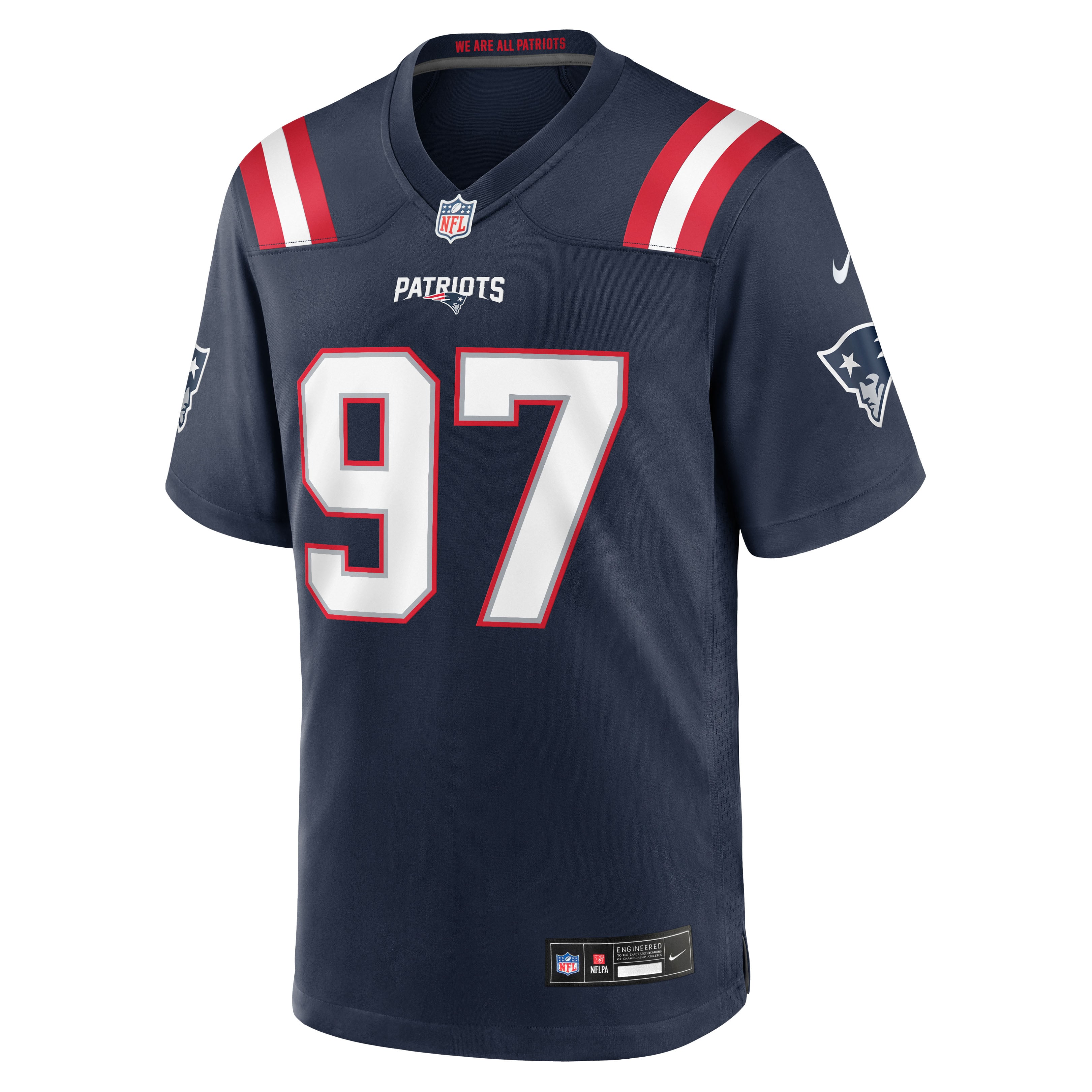 Maillot de match Nike Milton Williams bleu marine des New England Patriots pour homme
