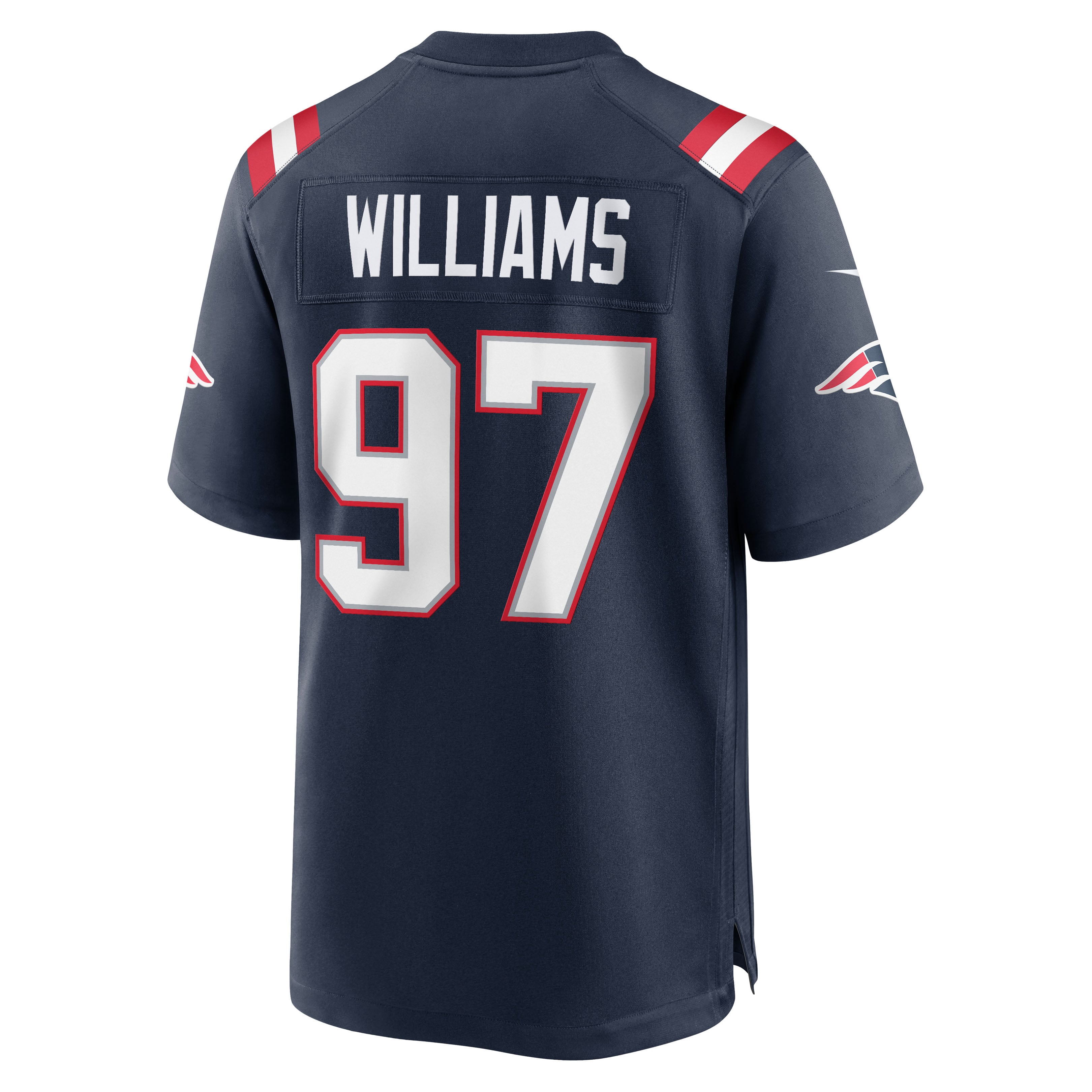 Maillot de match Nike Milton Williams bleu marine des New England Patriots pour homme