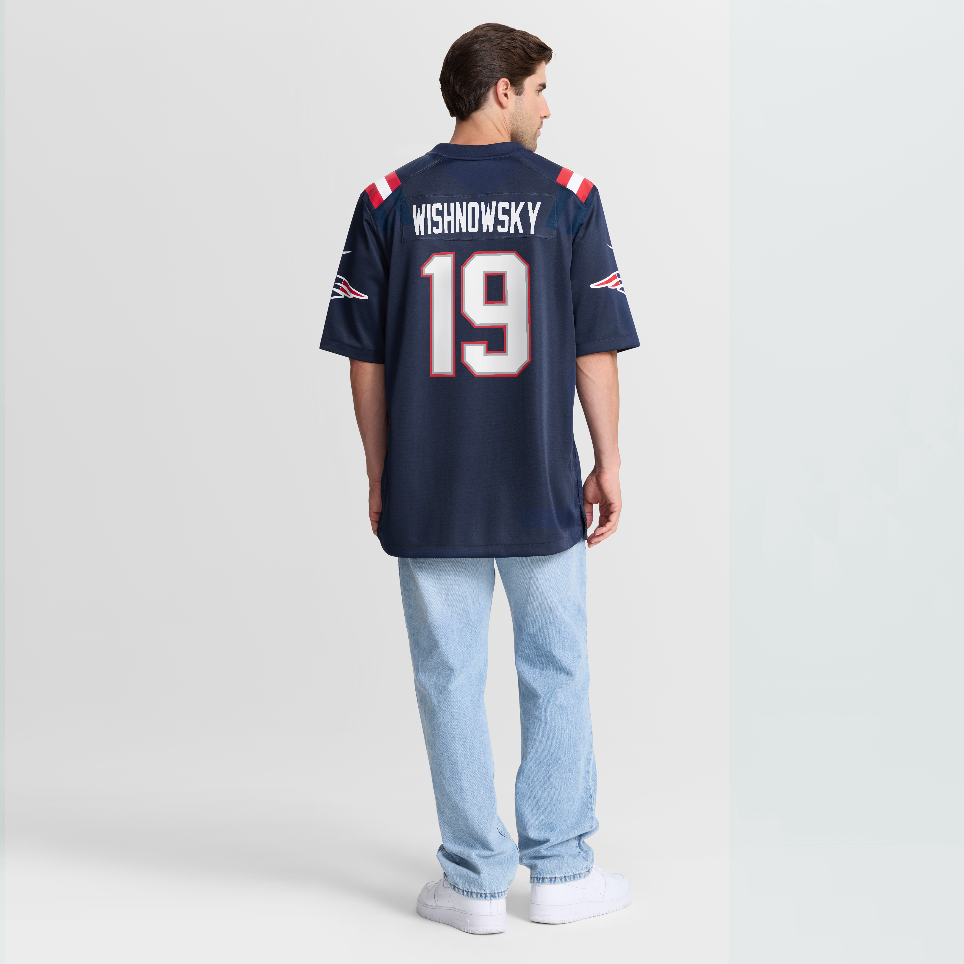 Men's Nike Mitch Wishnowsky Navy New England Patriots Team Game Jersey