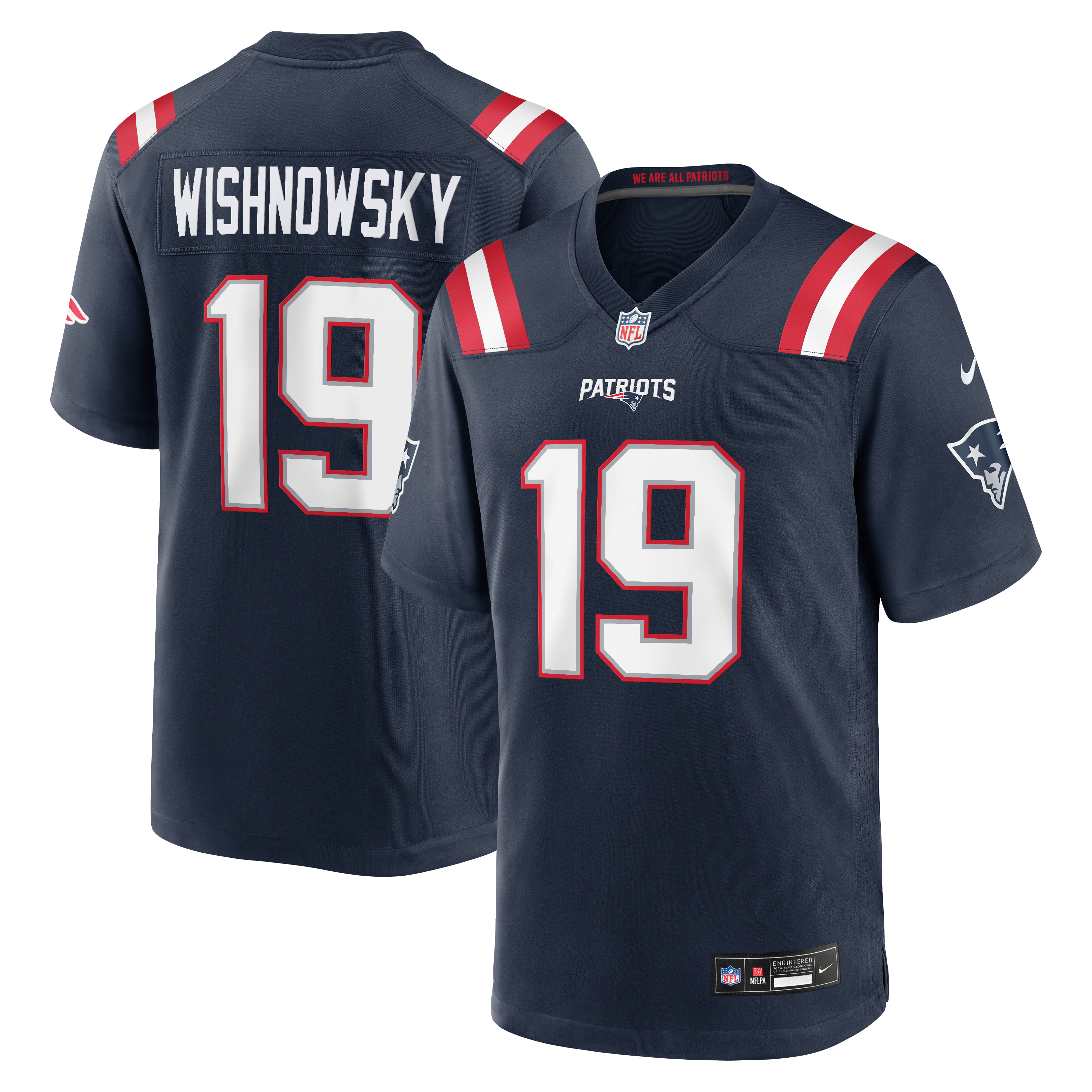 Men's Nike Mitch Wishnowsky Navy New England Patriots Team Game Jersey
