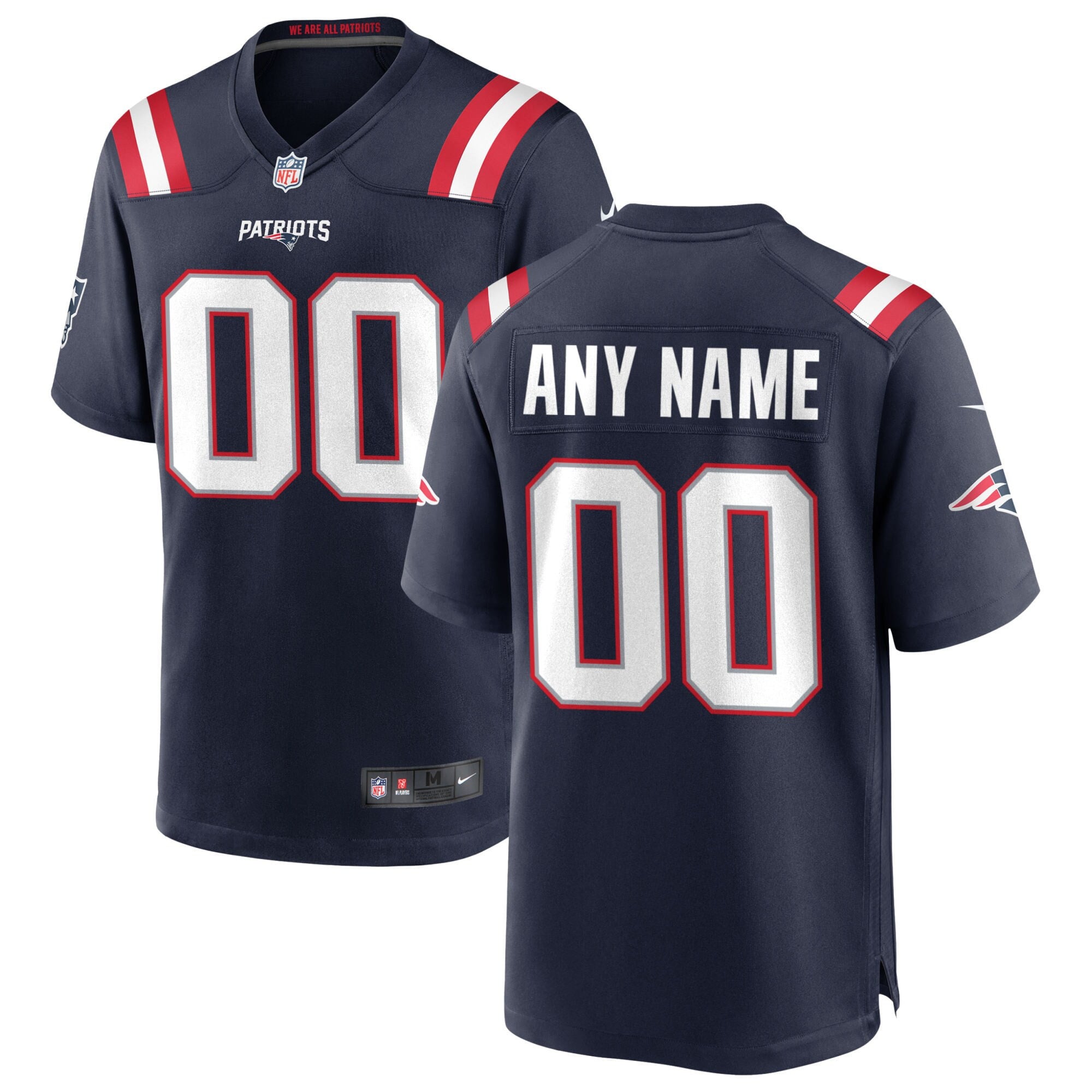 Patriots de la Nouvelle-Angleterre Nike pour homme - Bleu marine Maillot match personnalisé