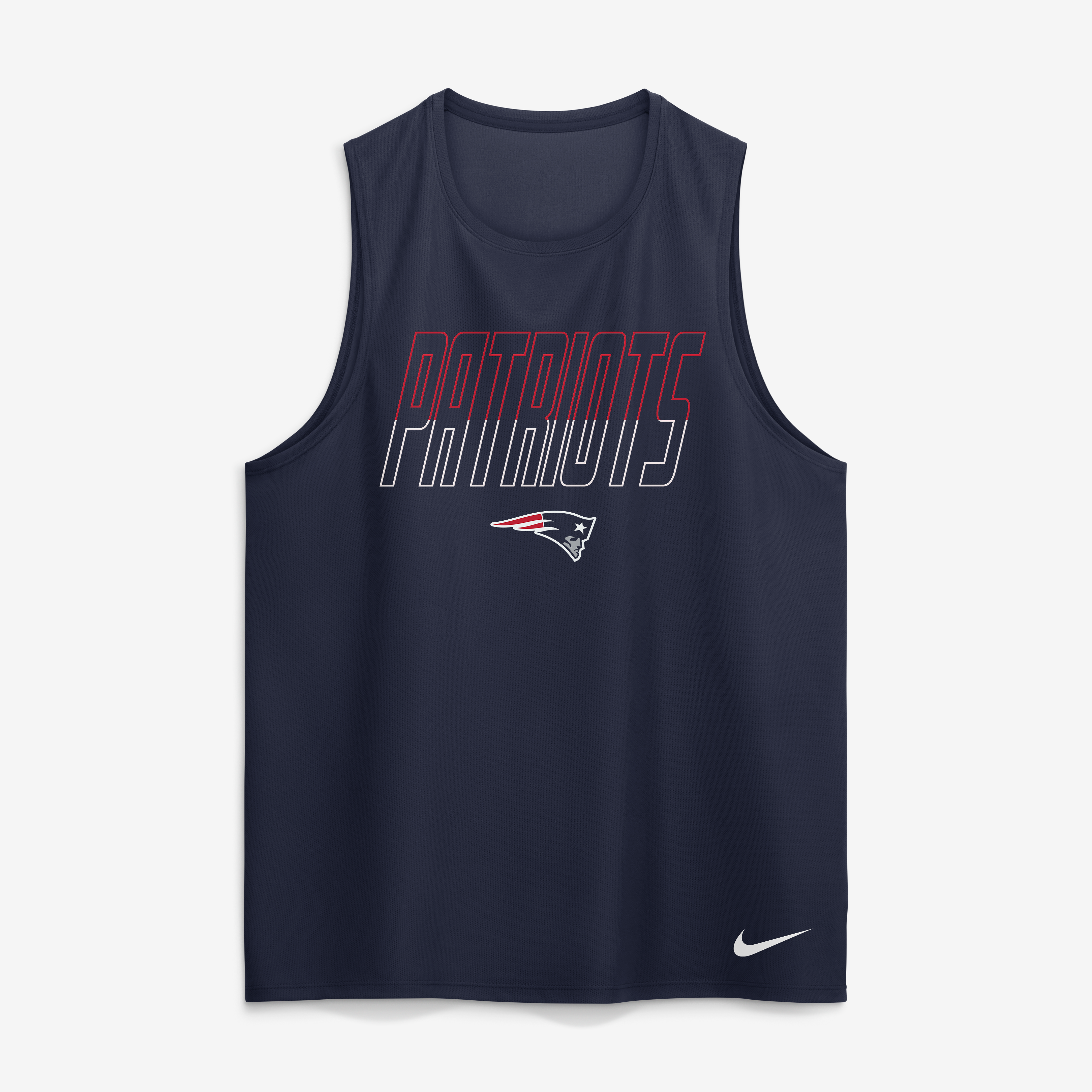 Men's Nike Navy New England Patriots Kickoff Miler Dri-FIT Tank Top