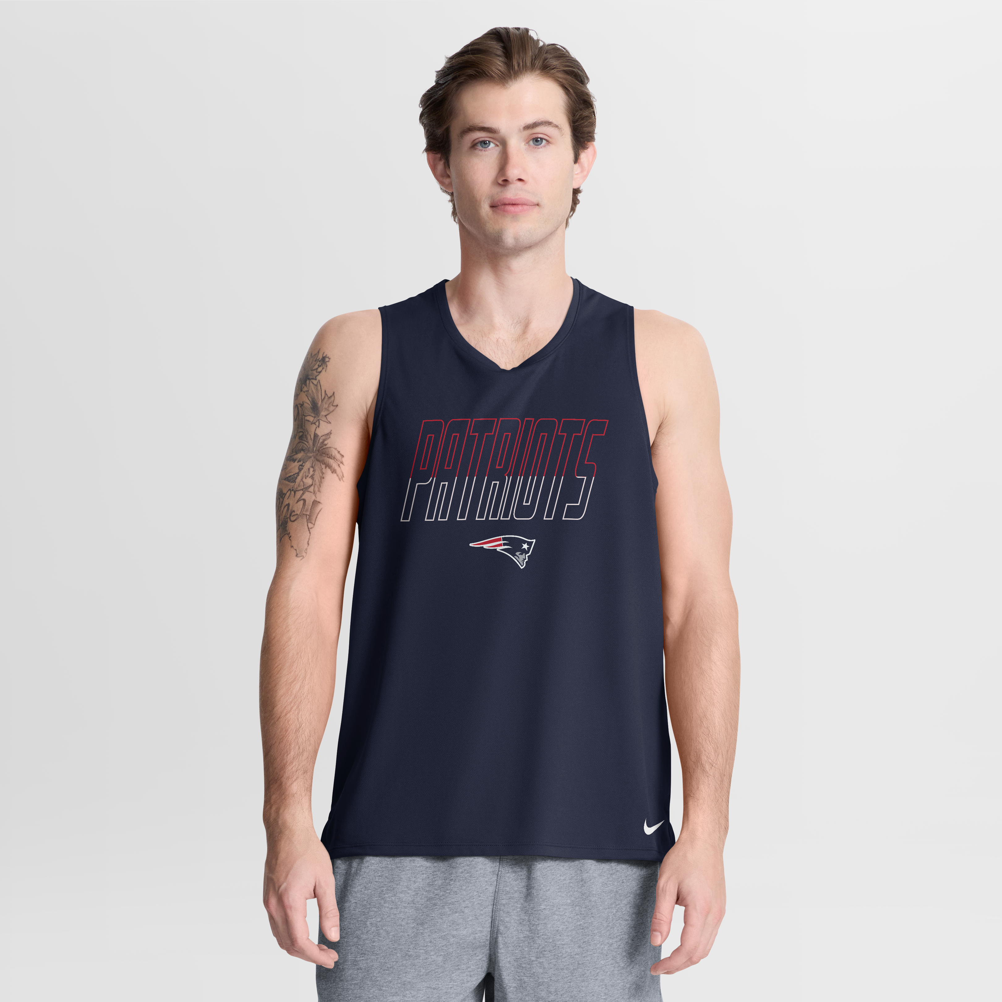 Men's Nike Navy New England Patriots Kickoff Miler Dri-FIT Tank Top