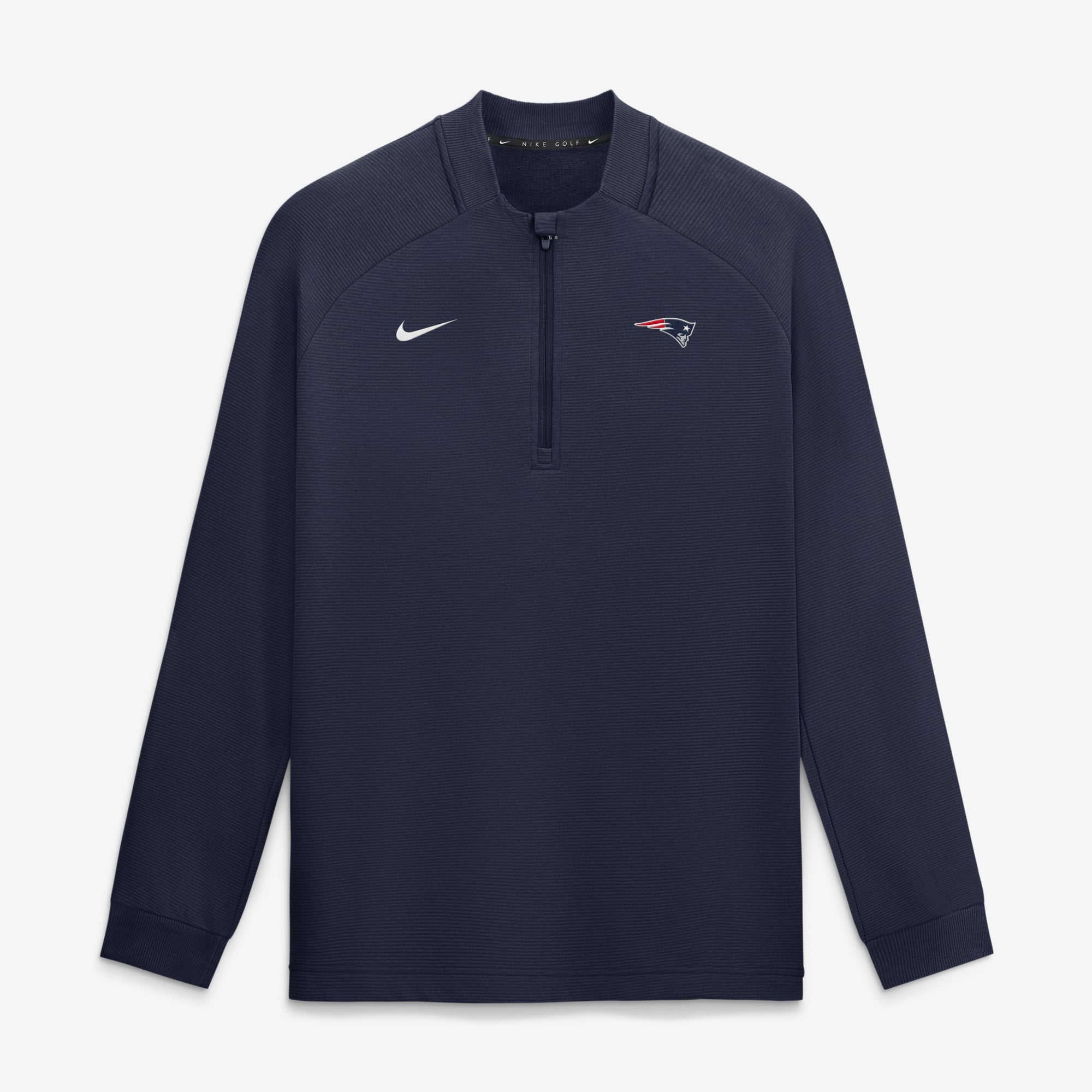 Pull-over Nike bleu marine New England Patriots Par Raglan Tri-Blend Therma-FIT à demi-zip pour homme