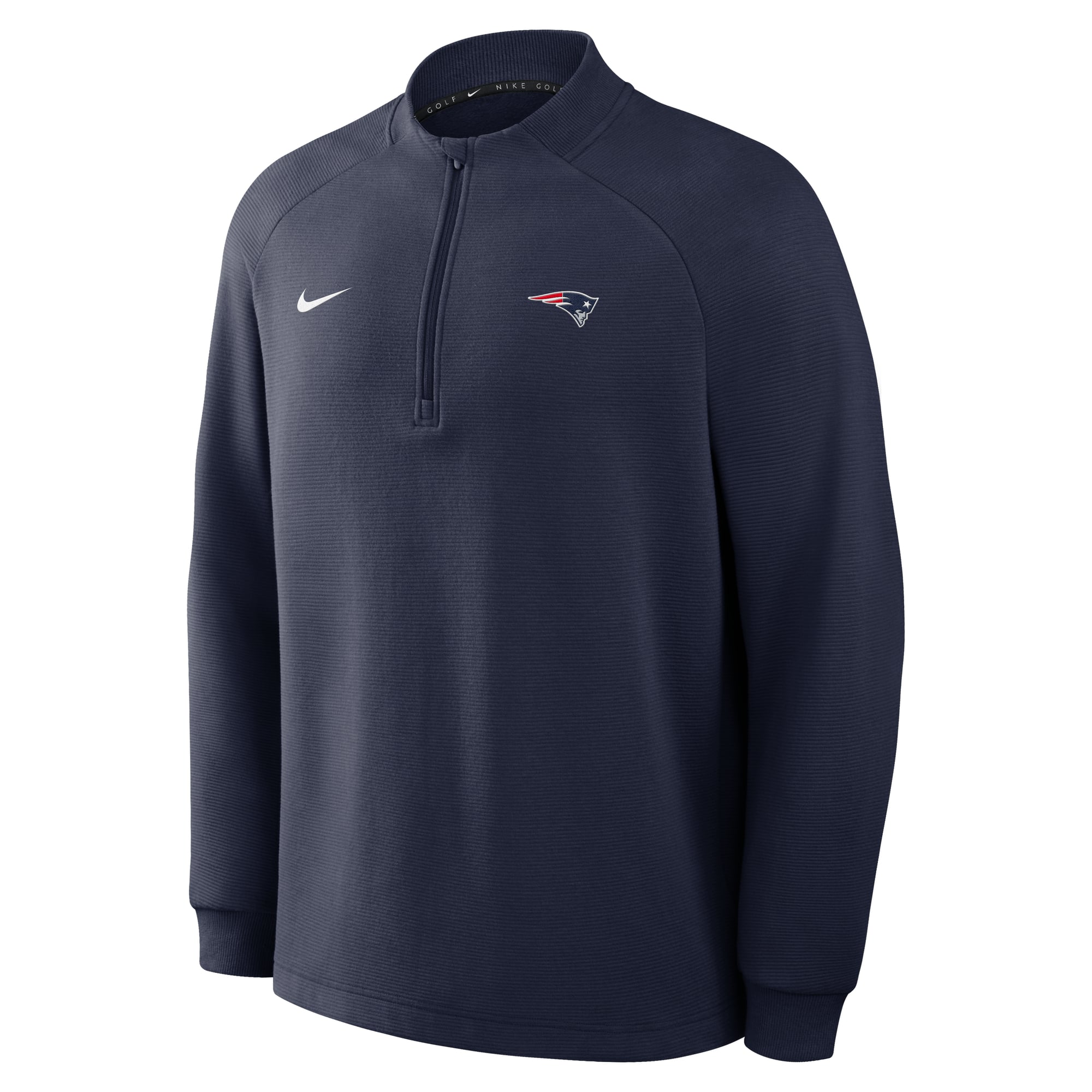 Pull-over Nike bleu marine New England Patriots Par Raglan Tri-Blend Therma-FIT à demi-zip pour homme
