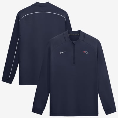 New England Patriots Nike Par Raglan Tri-Blend Therma-FIT Half-Zip Pullover - Navy