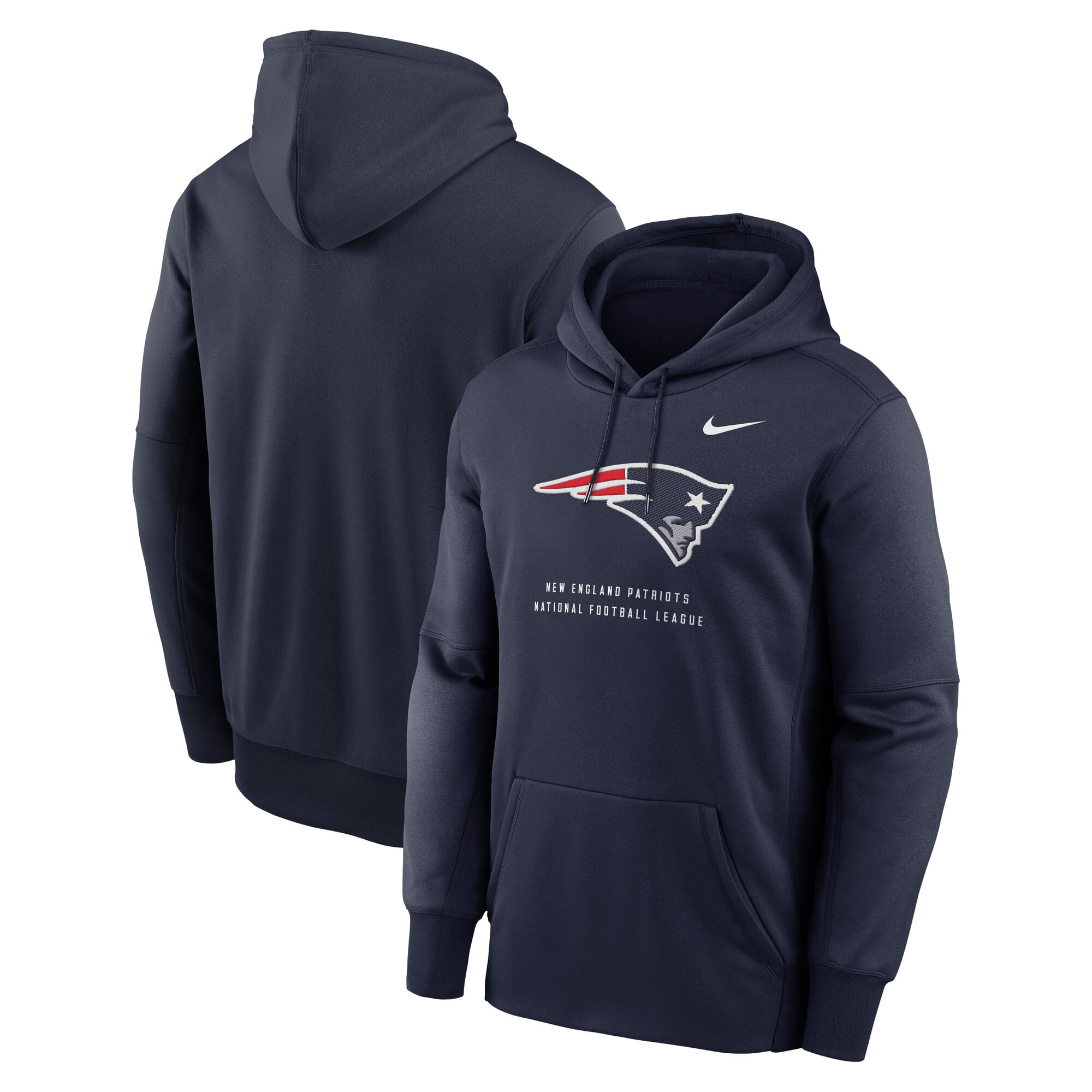 Men's Nike Navy New England Patriots Primetime Therma-FIT Hoodie