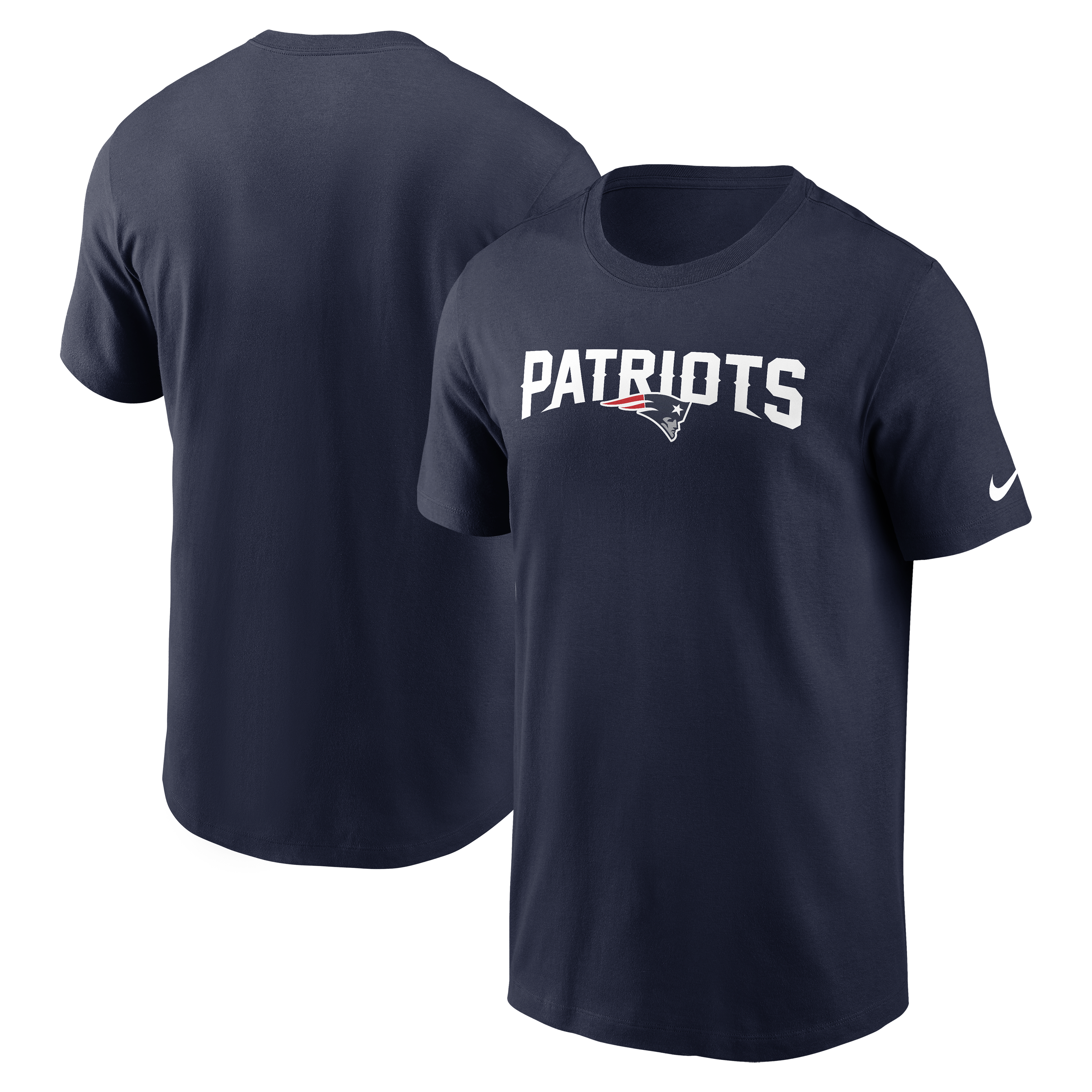 T-shirt essentiel Nike bleu marine New England Patriots Primetime Wordmark pour homme