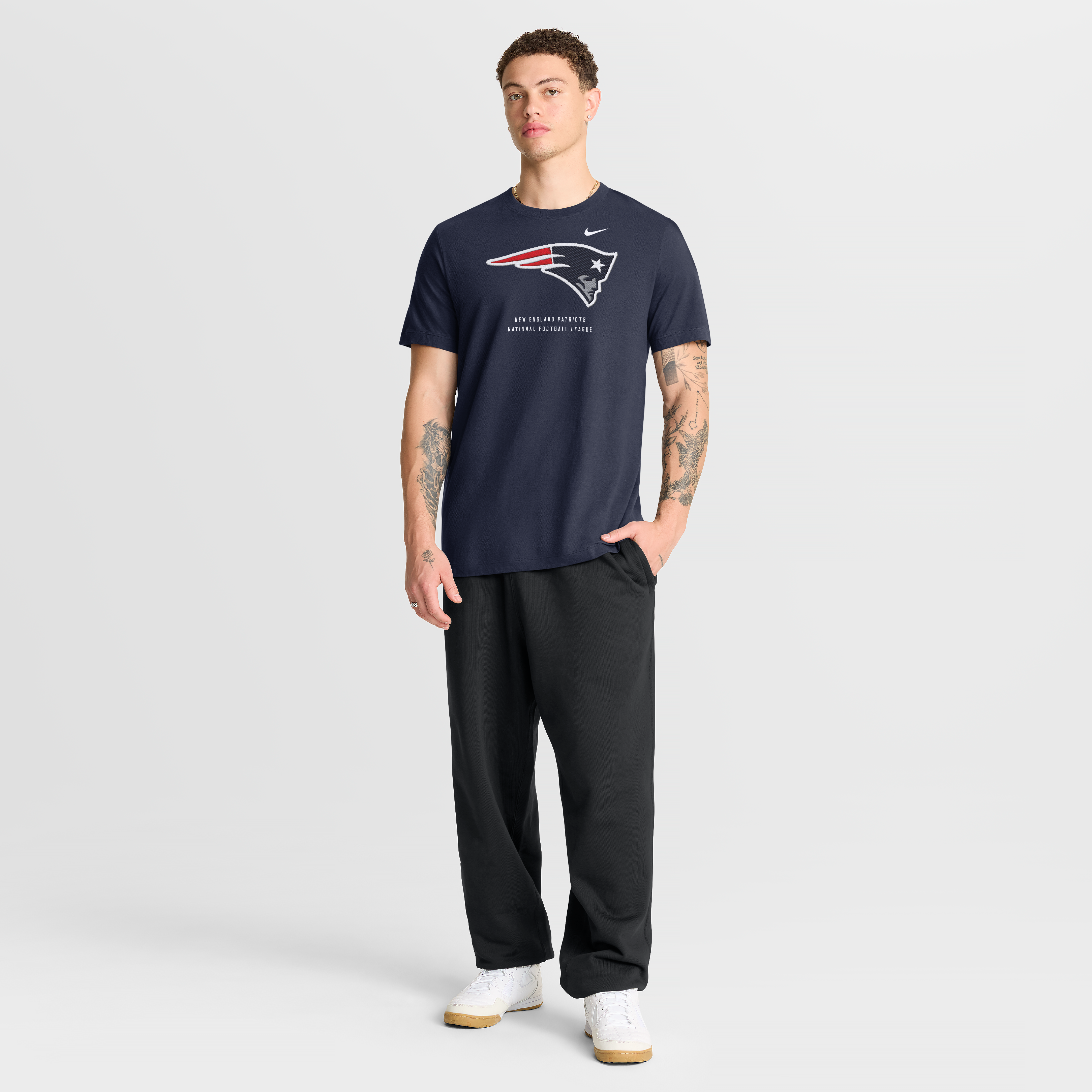 T-shirt Nike bleu marine pour homme, New England Patriots, propriété de