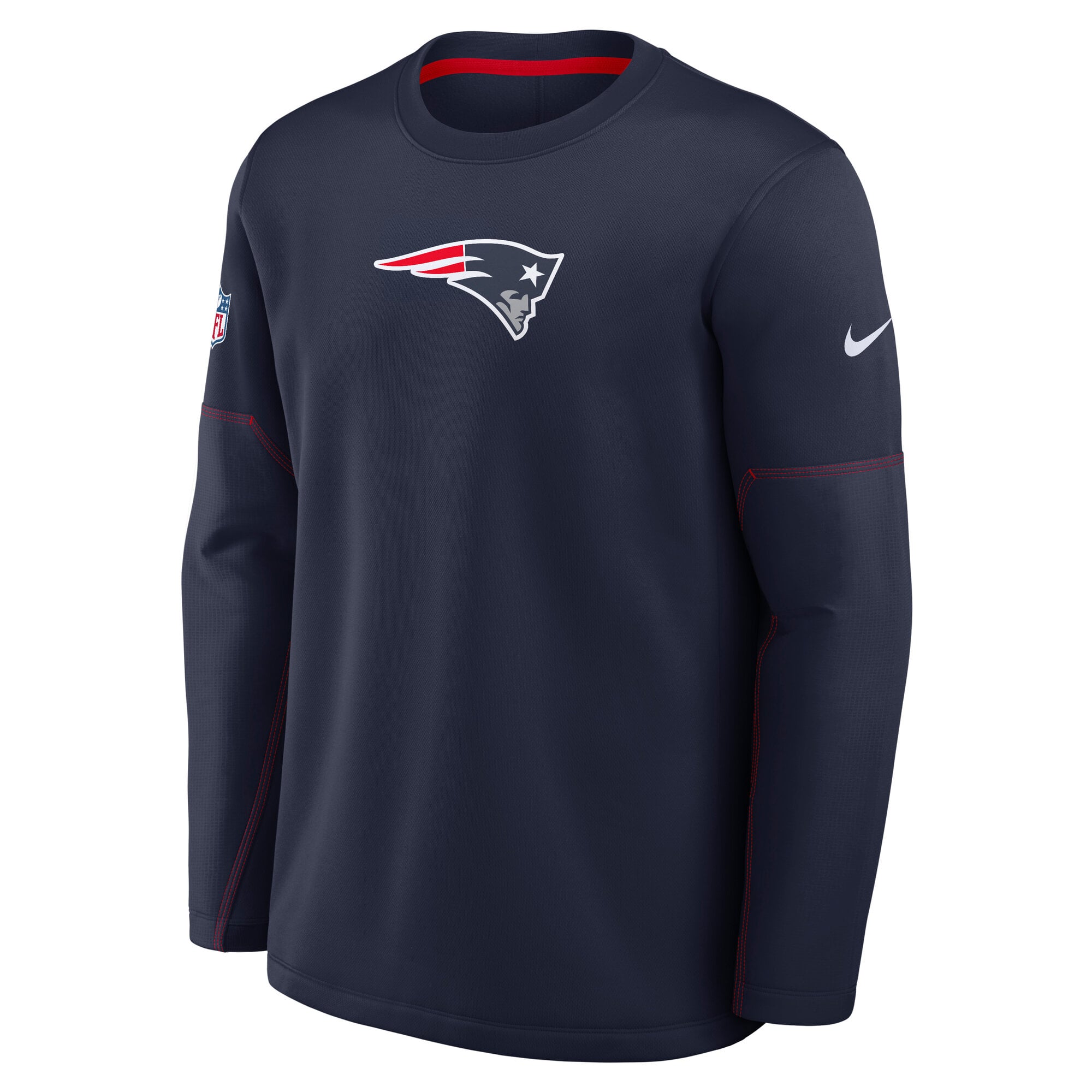 Sweat-shirt Nike Therma-FIT mi-lourd pour homme, bleu marine, New England Patriots, cadeau des entraîneurs de l'équipe
