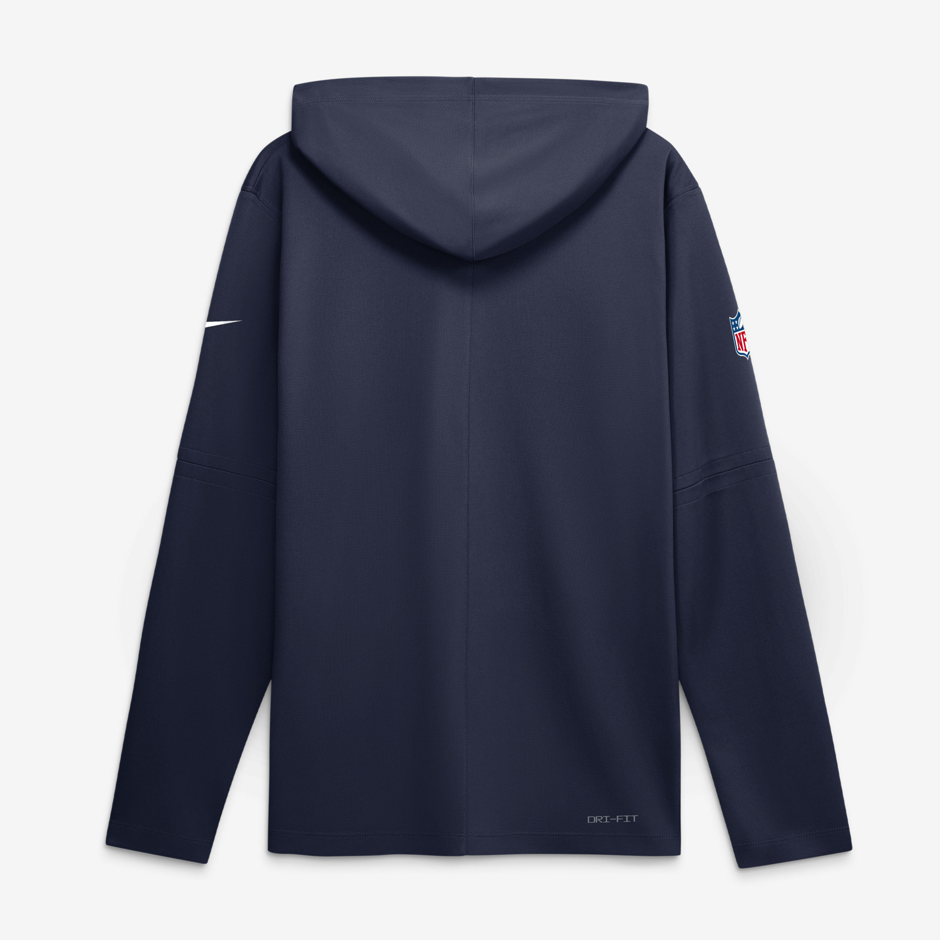 Men's Nike Navy New England Patriots Sideline Game On Lightweight Long Sleeve Hooded Dri-FIT Top