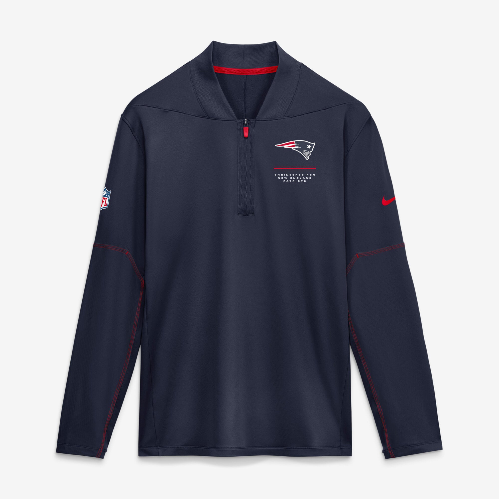Men's Nike Navy New England Patriots Sideline Logo Glory Midweight Dri-FIT Half-Zip Pullover