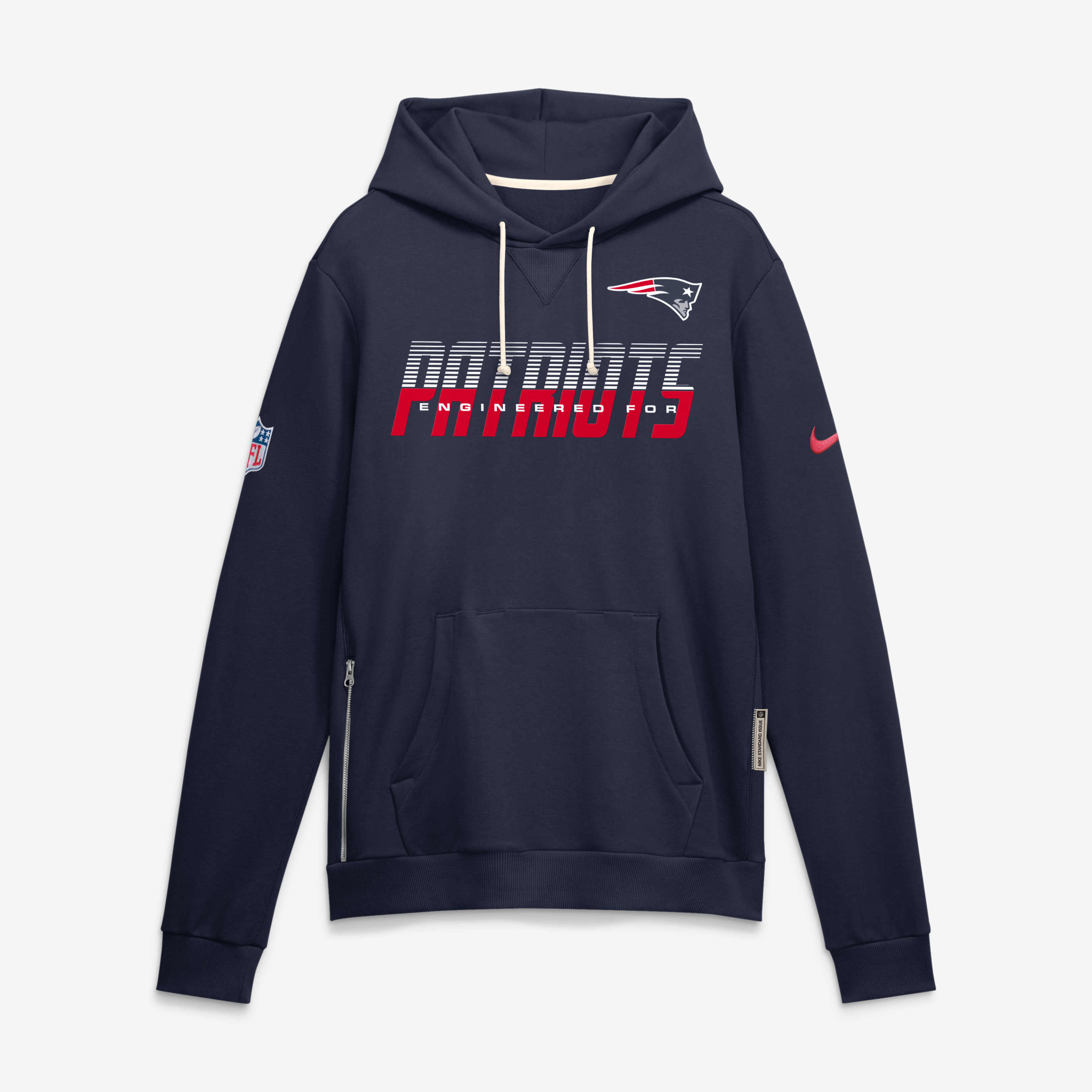 Sweat à capuche Nike Dri-FIT bleu marine New England Patriots Sideline Standard Issue pour homme