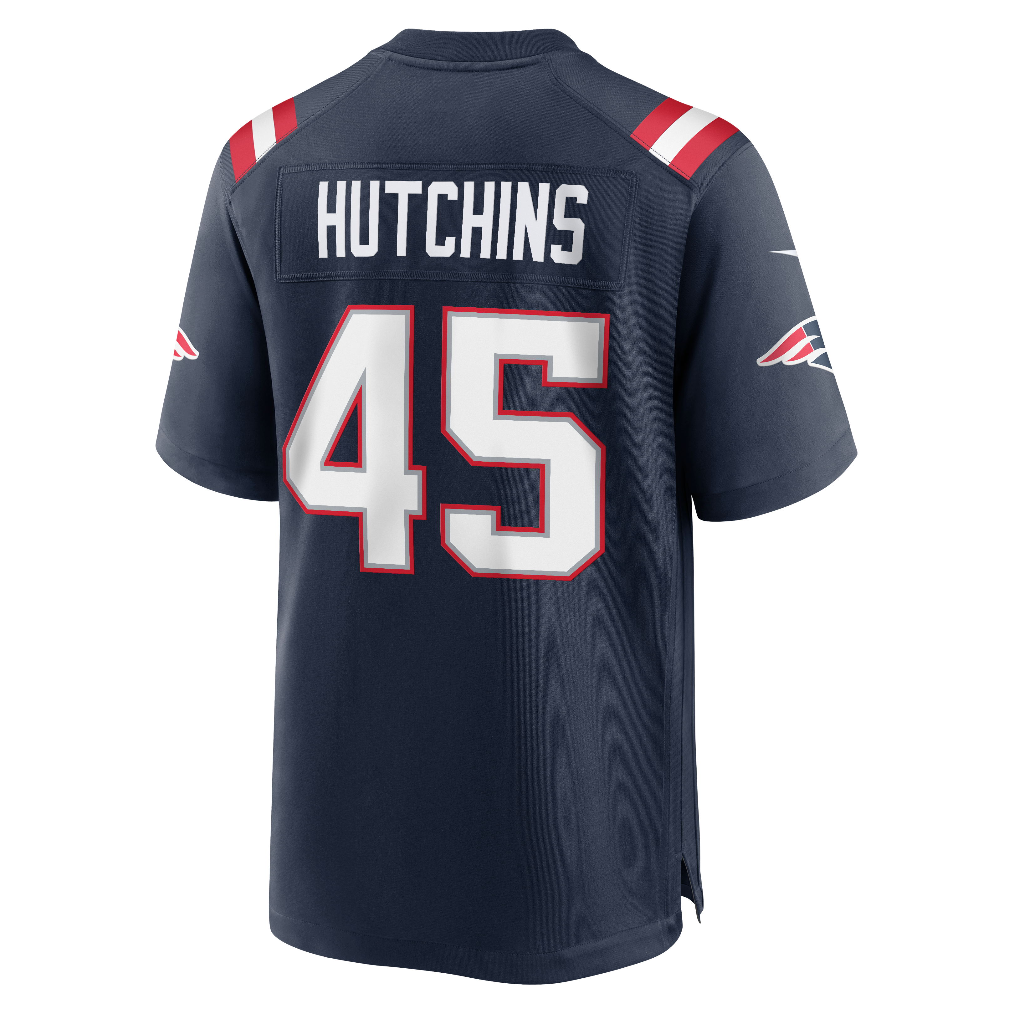 Men's Nike Quintayvious Hutchins Navy New England Patriots Team Game Jersey