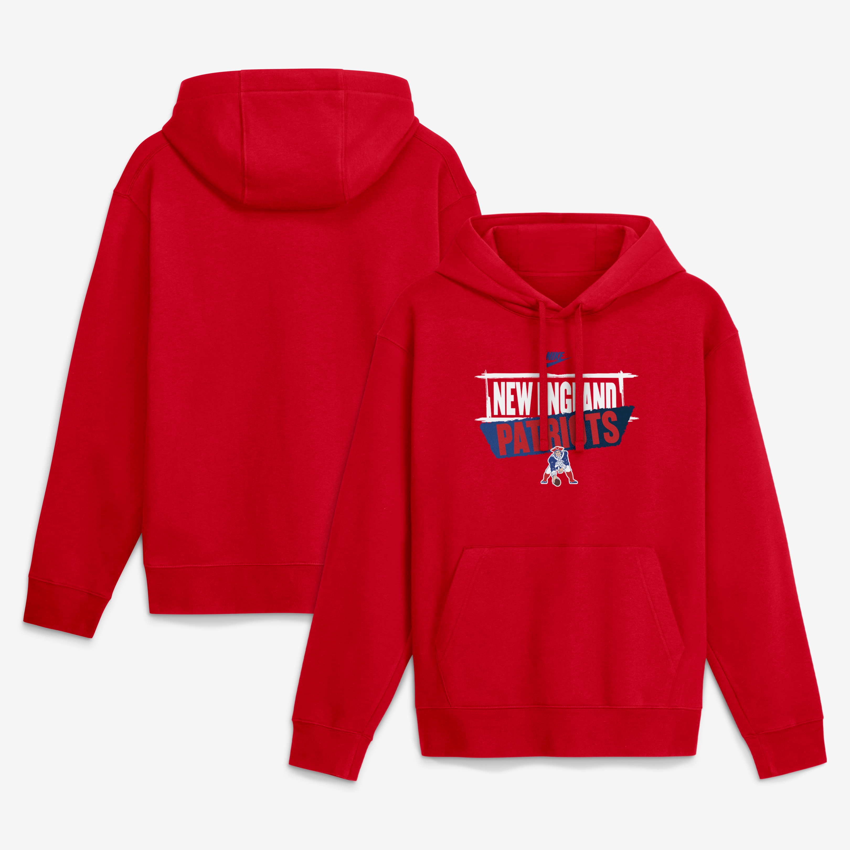 Sweat à capuche Nike Rewind Club rouge New England Patriots pour homme