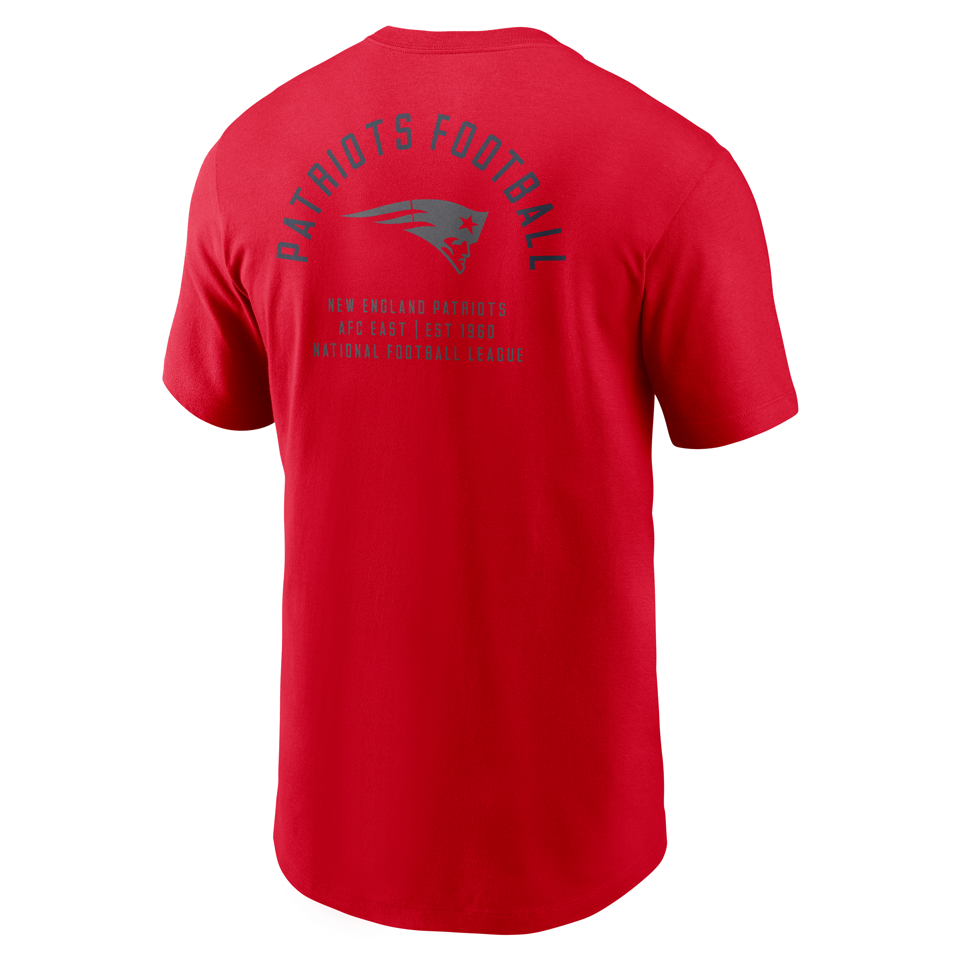 T-shirt Nike rouge pour homme, logo divisé des New England Patriots