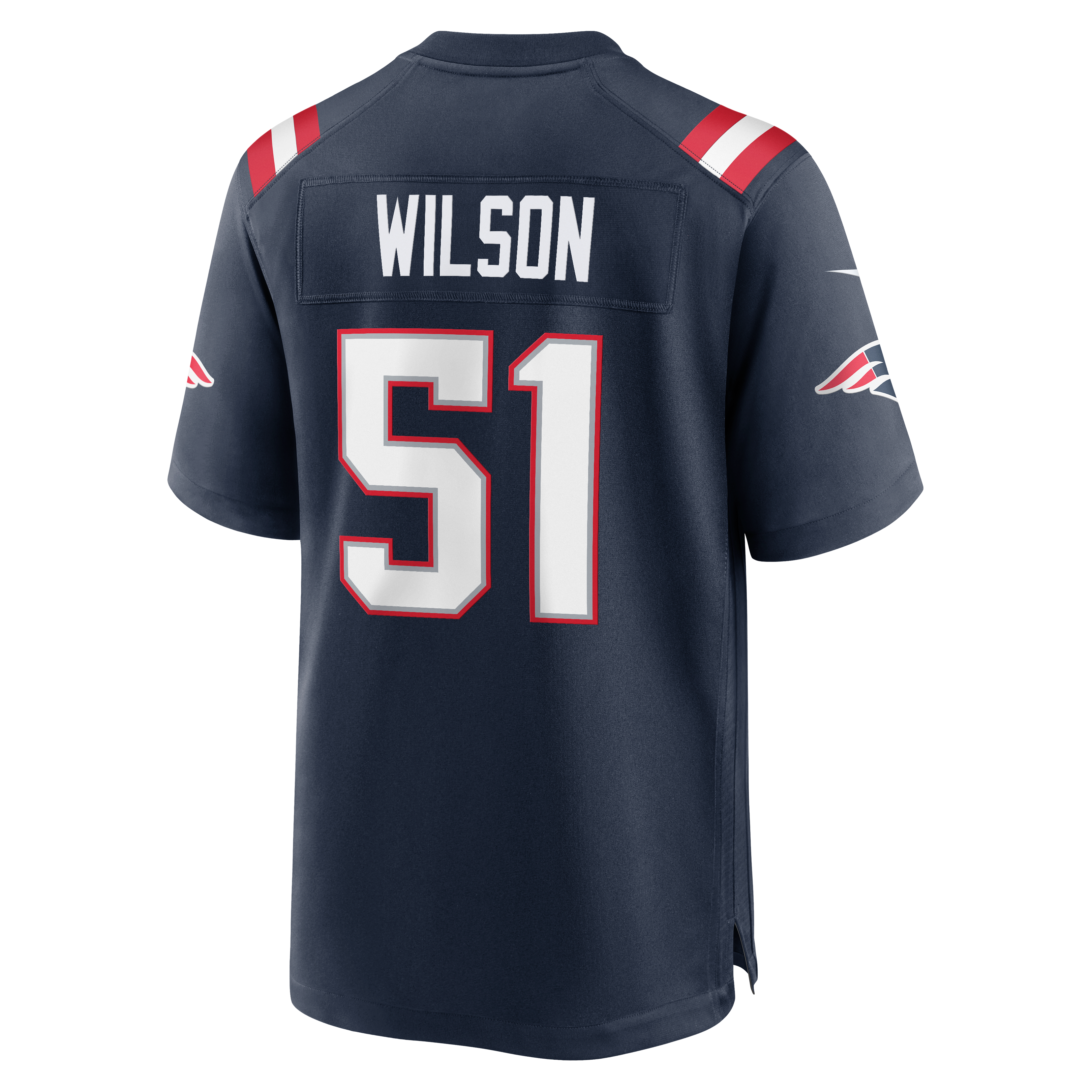 Men's Nike Riley Wilson Navy New England Patriots Team Game Jersey