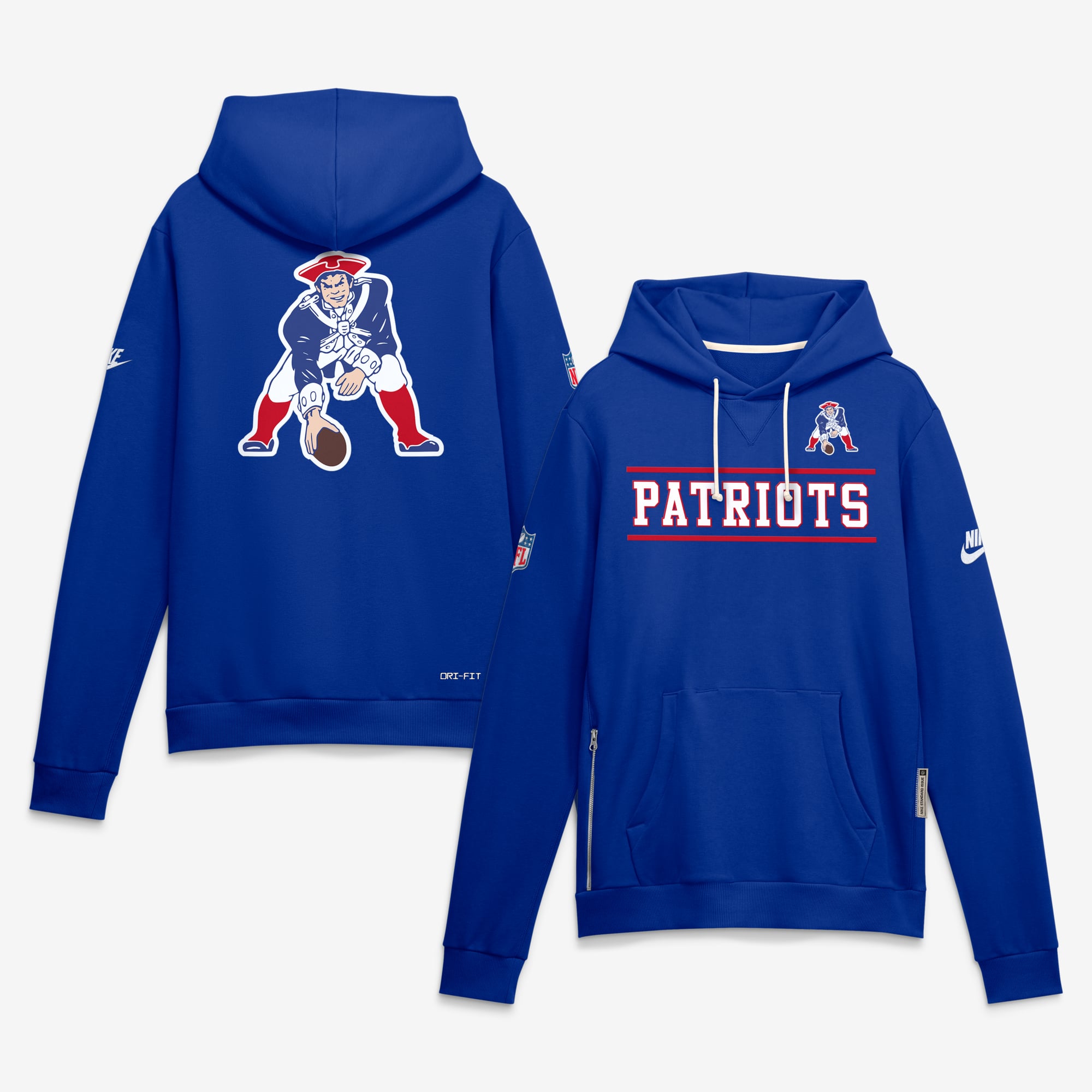 Men's Nike Royal New England Patriots Alt Sideline Standard Issue Dri-FIT Hoodie