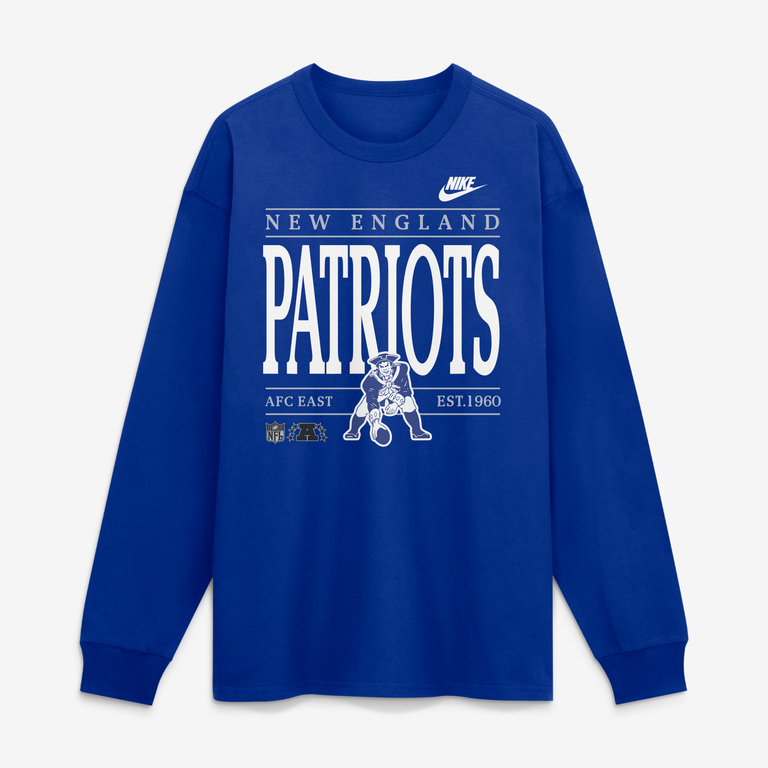 Men's Nike Royal New England Patriots Red Zone Long Sleeve Max90 T-Shirt