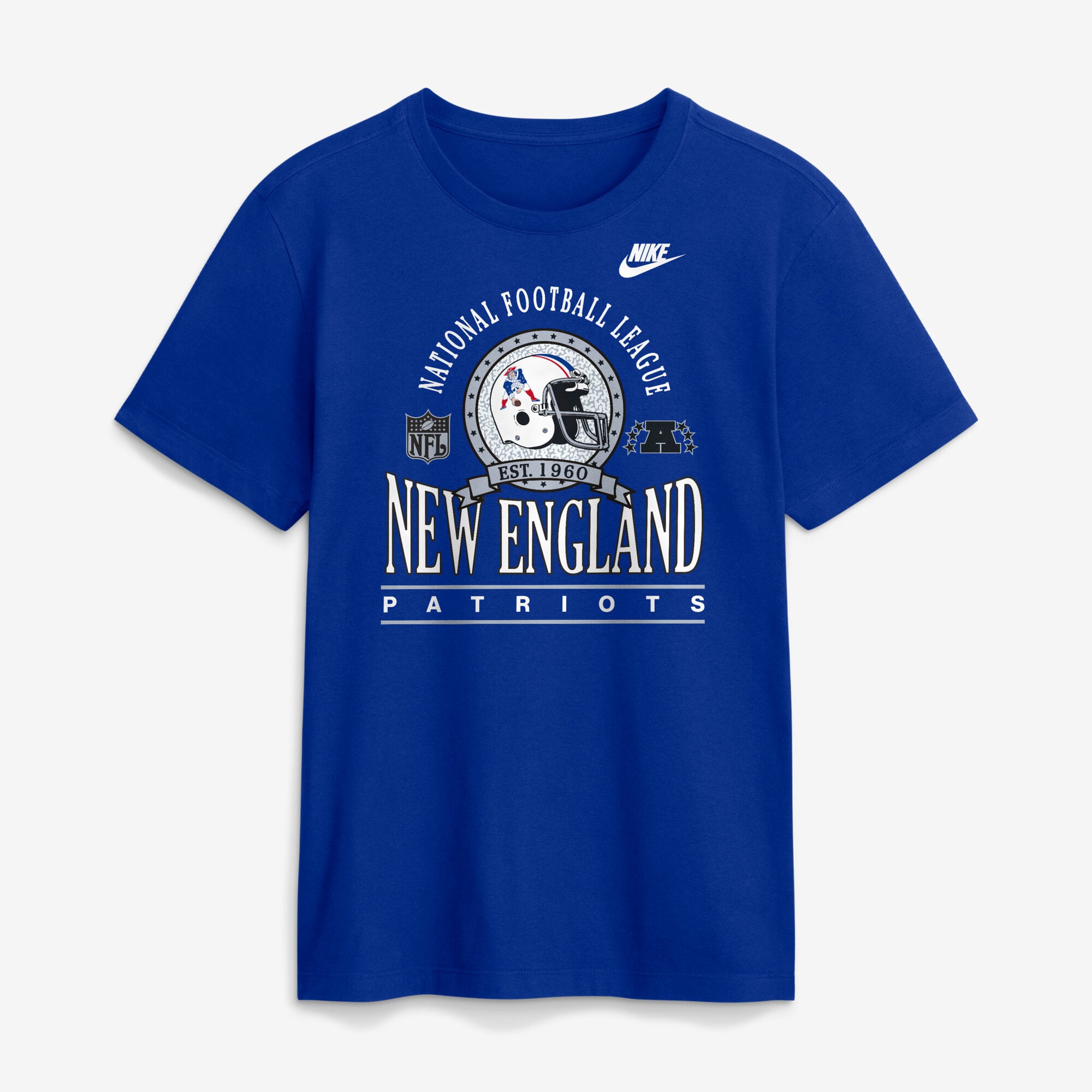 Men's Nike Royal New England Patriots Rewind Team Spirit Essential Cotton T-Shirt