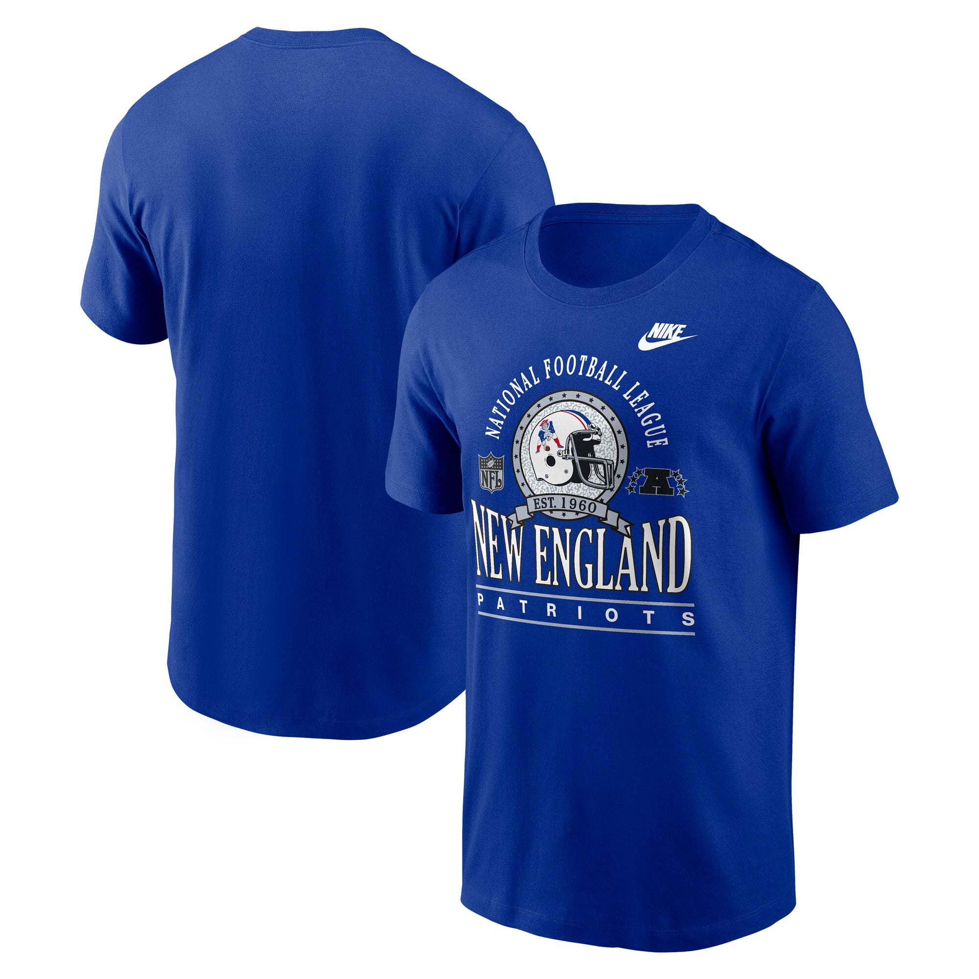 Men's Nike Royal New England Patriots Rewind Team Spirit Essential Cotton T-Shirt