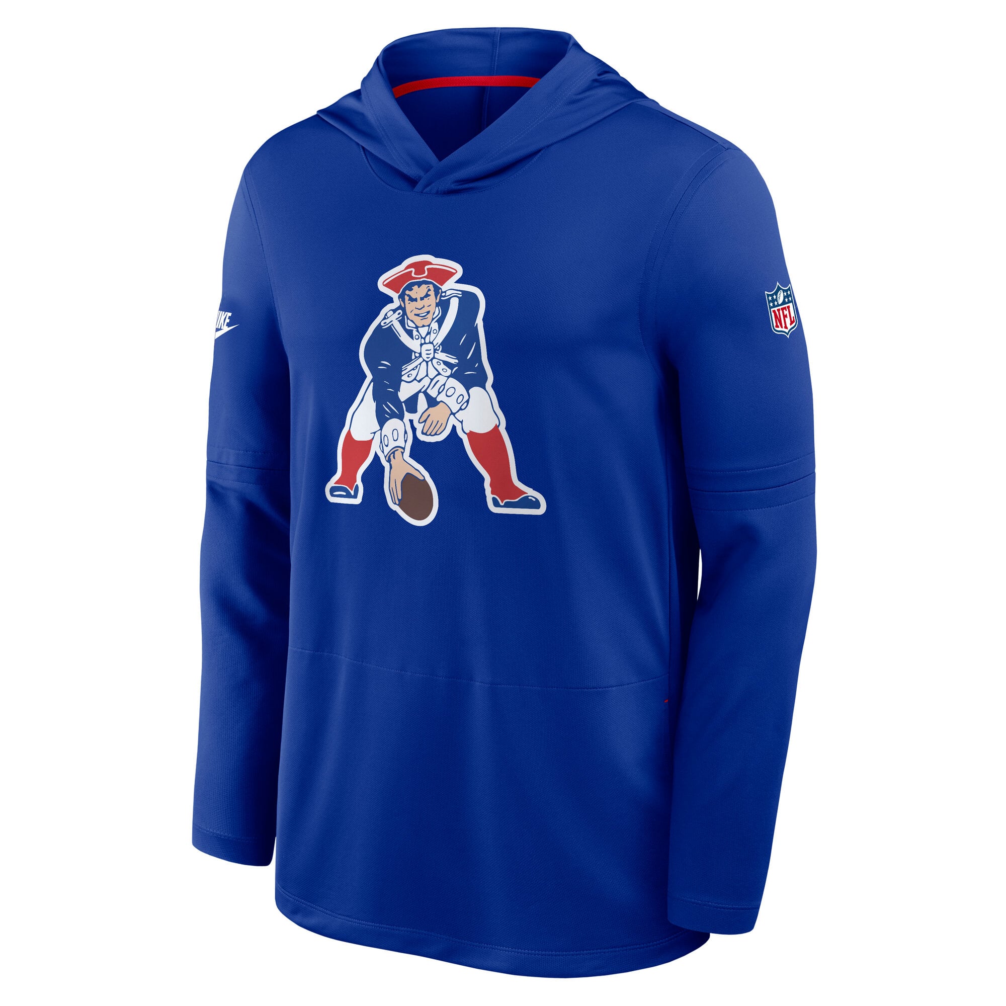 T-shirt à capuche léger manches longues Nike Royal New England Patriots Sideline Alternate pour homme, technologie Dri-FIT