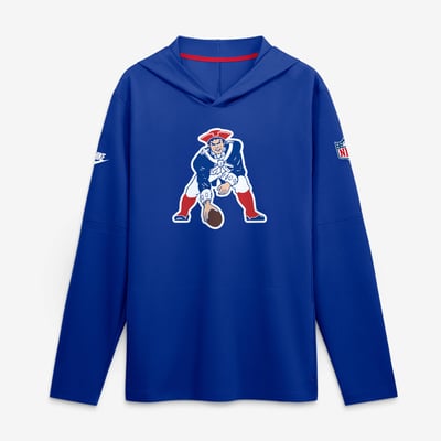 New England Patriots Nike Sideline Alternate Lightweight Long Sleeve Hooded Dri-FIT T-Shirt - Royal
