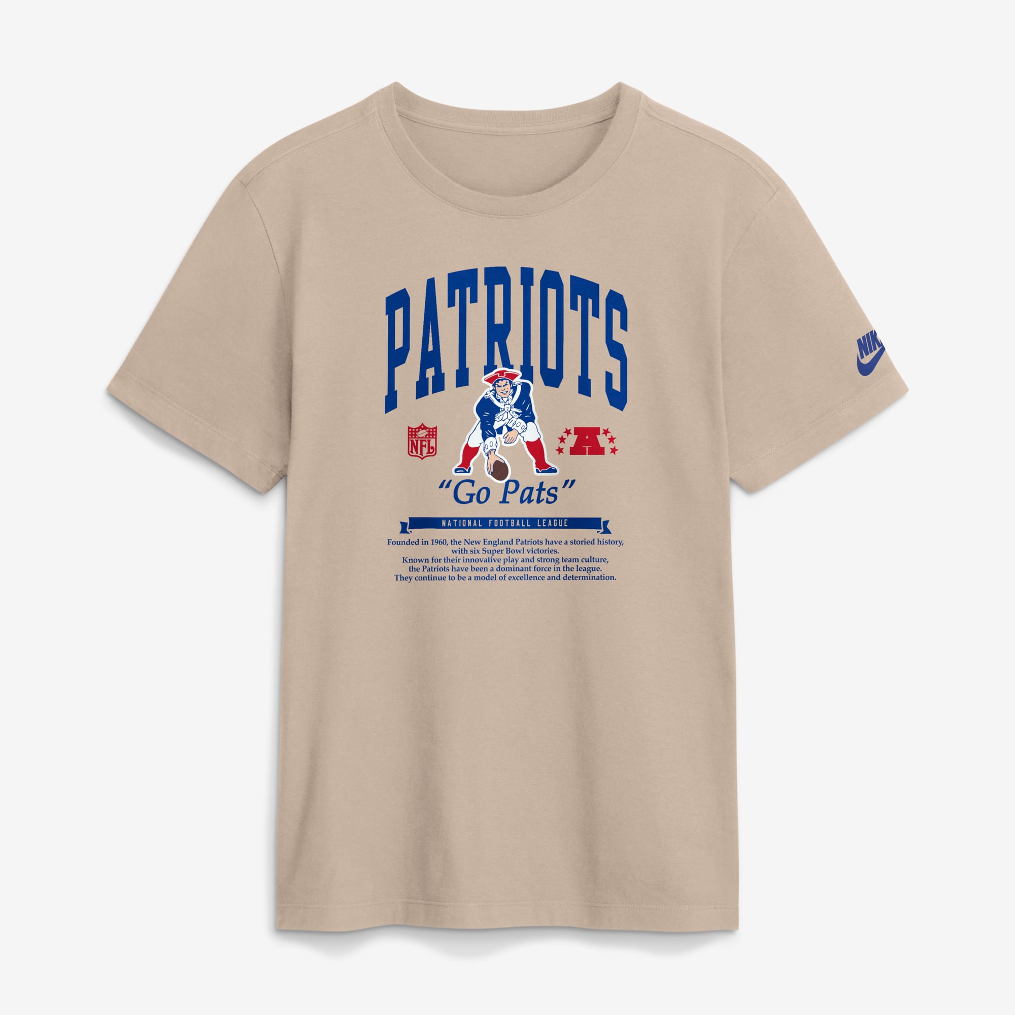 T-shirt Nike Sand New England Patriots Rewind pour homme