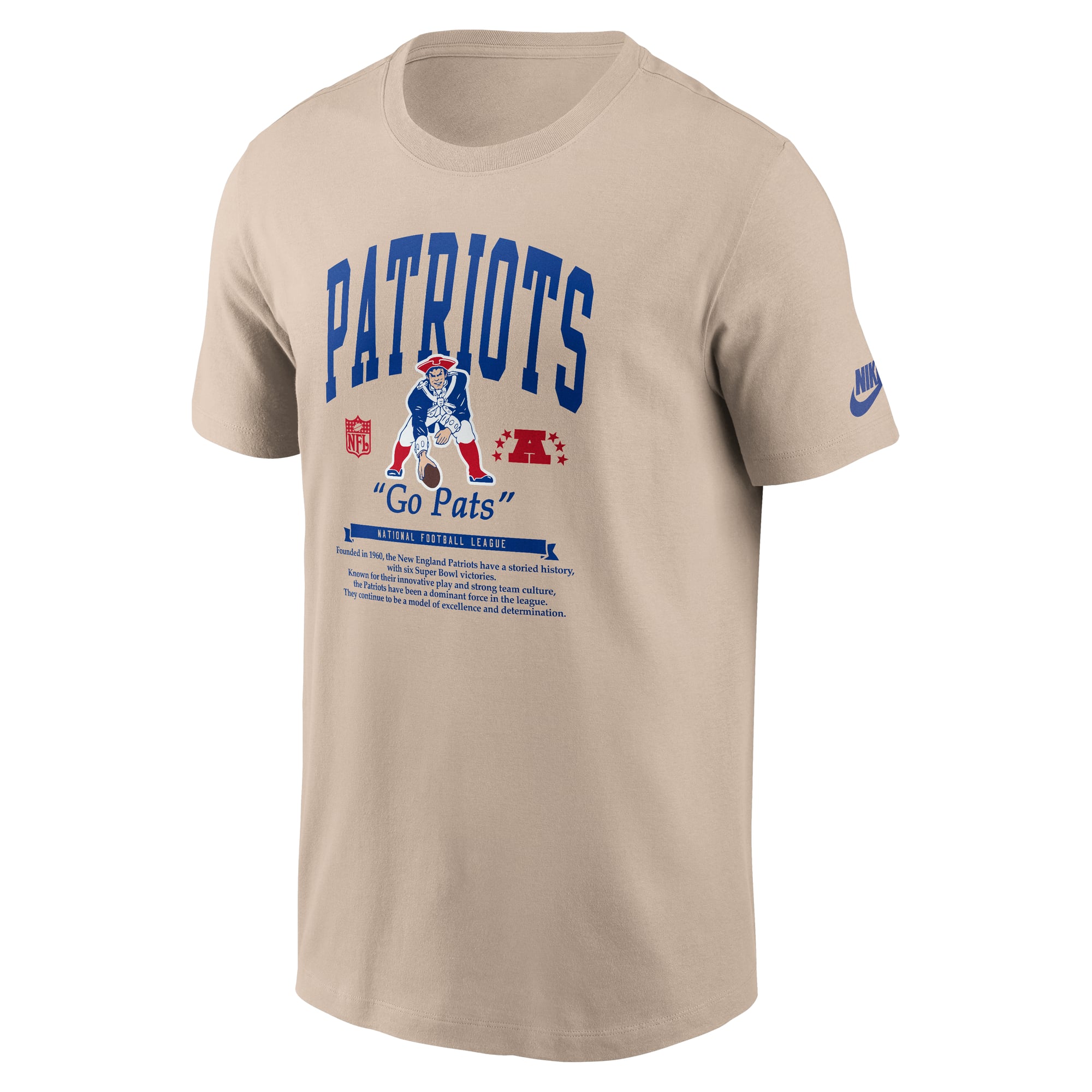 T-shirt Nike Sand New England Patriots Rewind pour homme