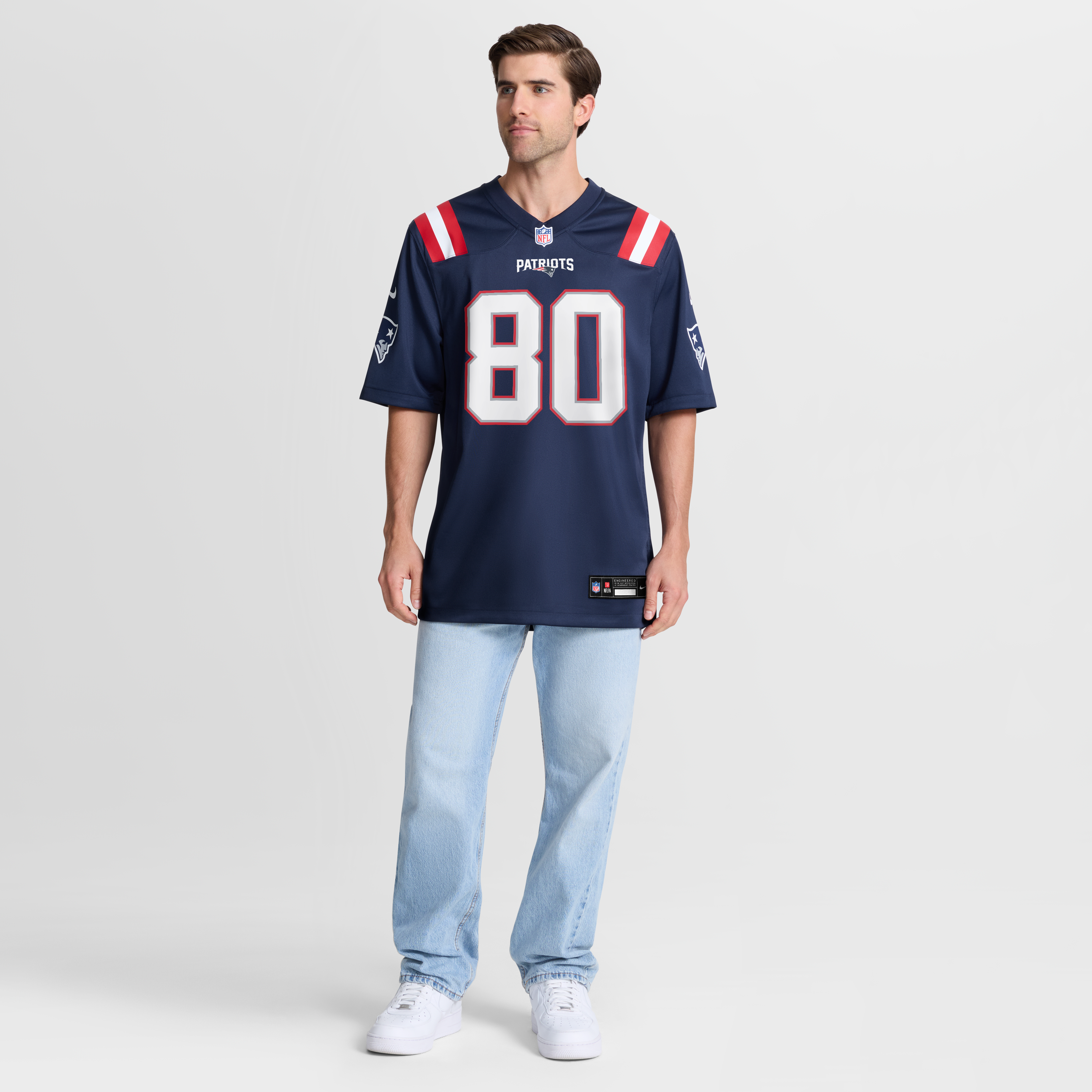 Men's Nike Shane Zylstra Navy New England Patriots Team Game Jersey