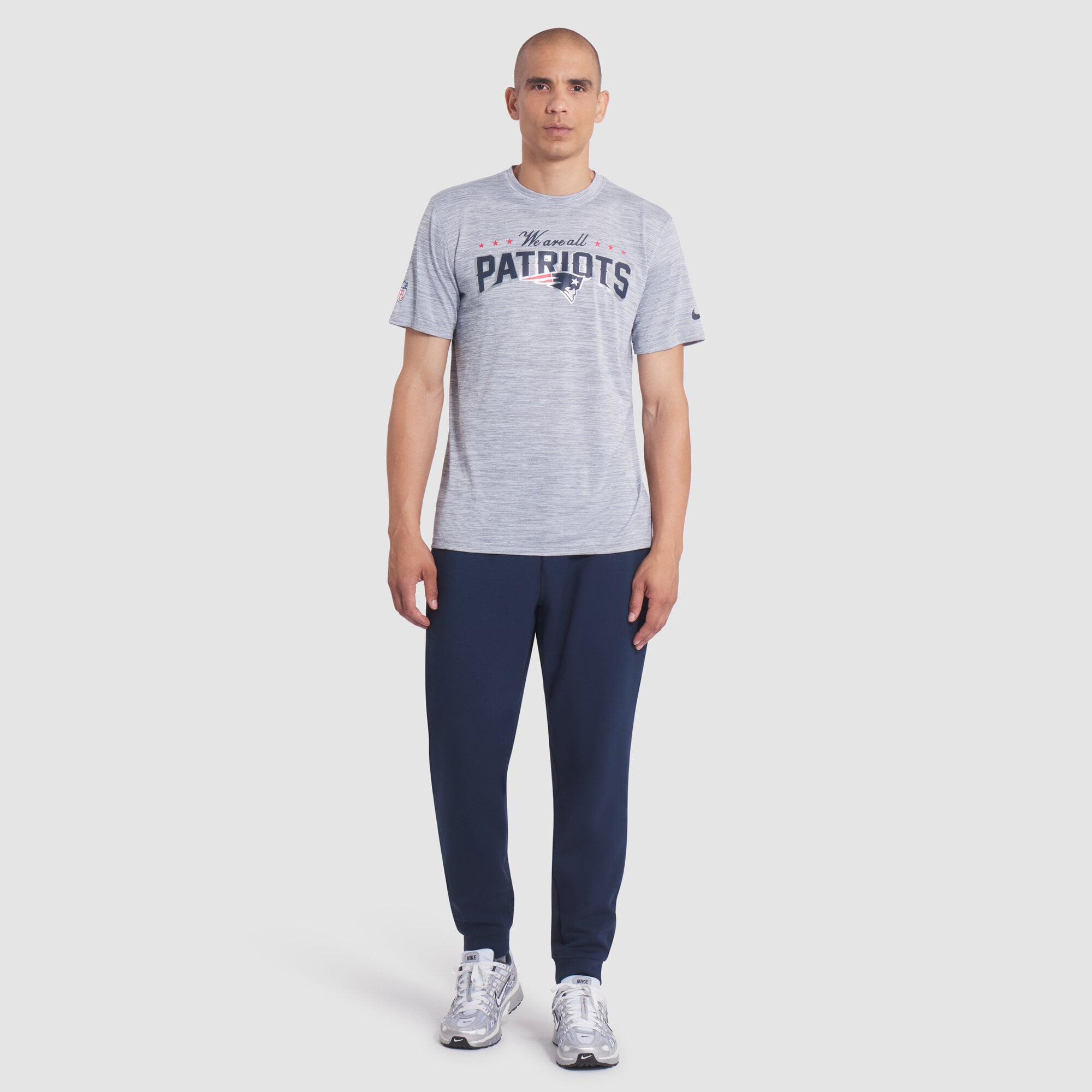 Men's Nike Silver New England Patriots Rivalries Collection Sideline Velocity Dri-FIT T-Shirt