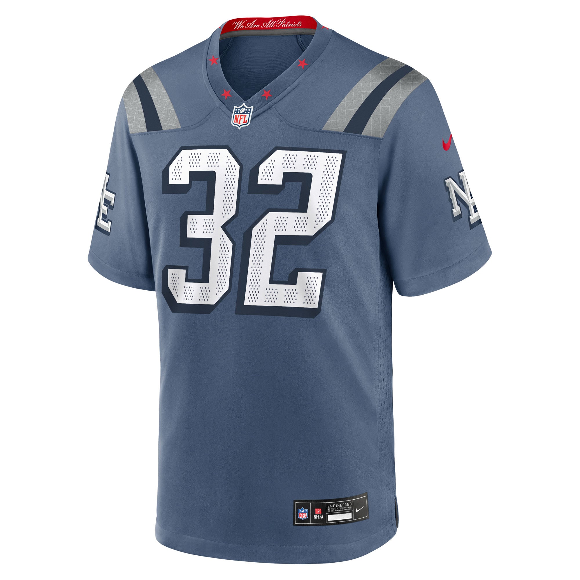 Maillot de match Nike TreVeyon Henderson bleu la collection Rivalries des New England Patriots pour homme