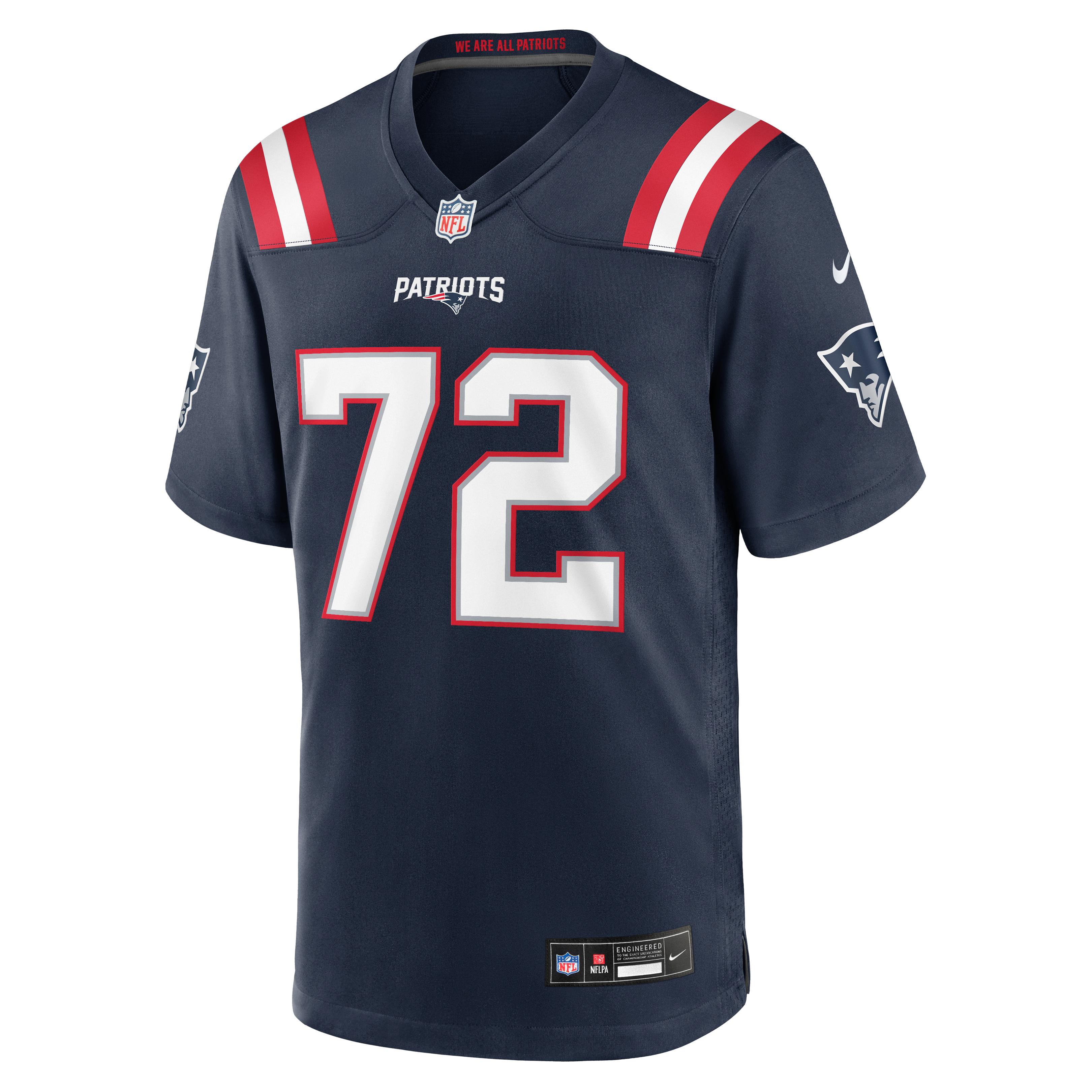 Men's Nike Walter Rouse Navy New England Patriots Team Game Jersey