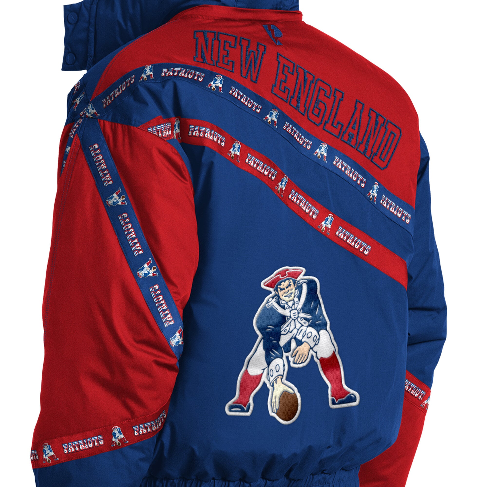 Veste zippée intégrale Pro Player Royal New England Patriots pour homme, avec capuche amovible.