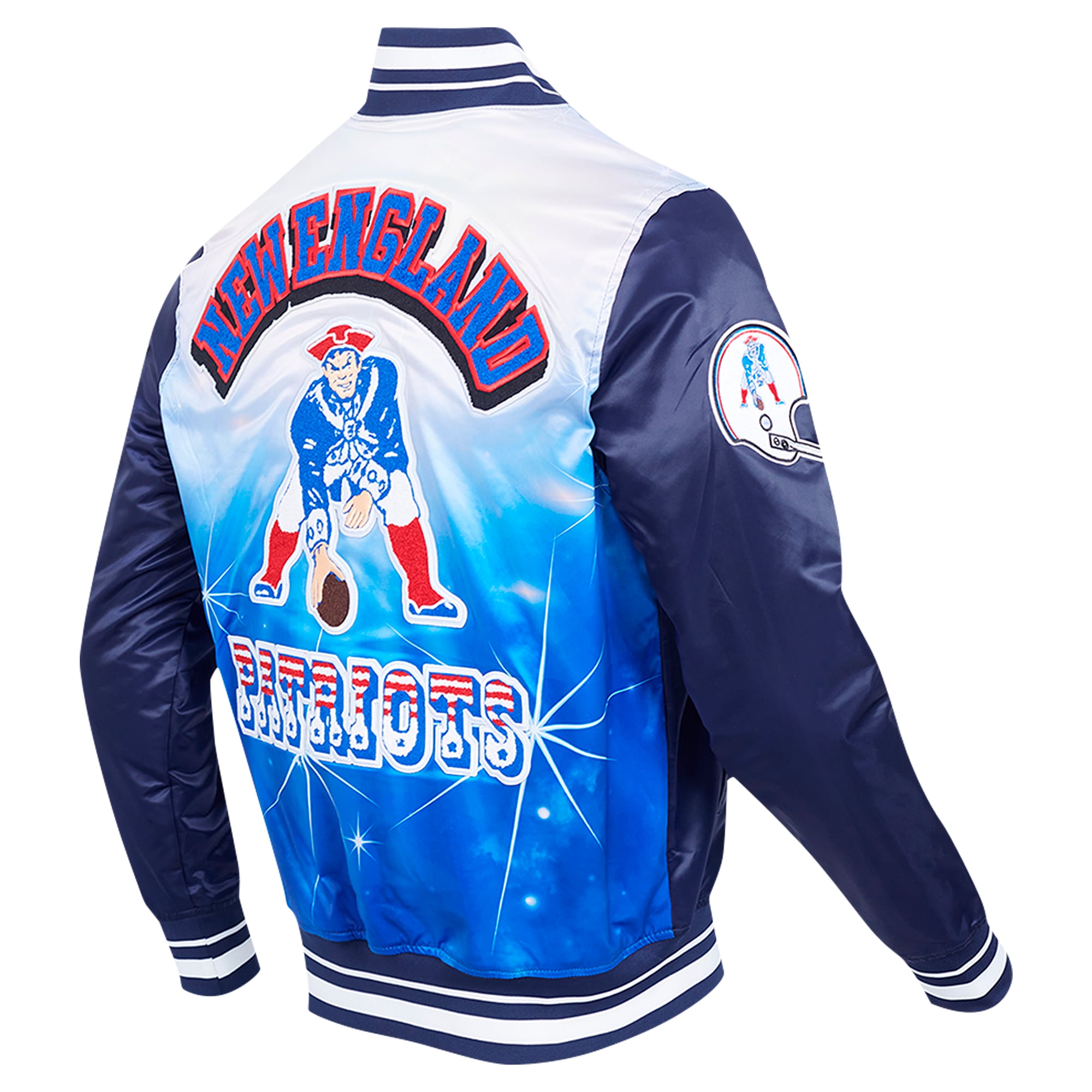 Veste à boutons-pression en satin sublimé Pro Standard bleu marine New England Patriots pour homme