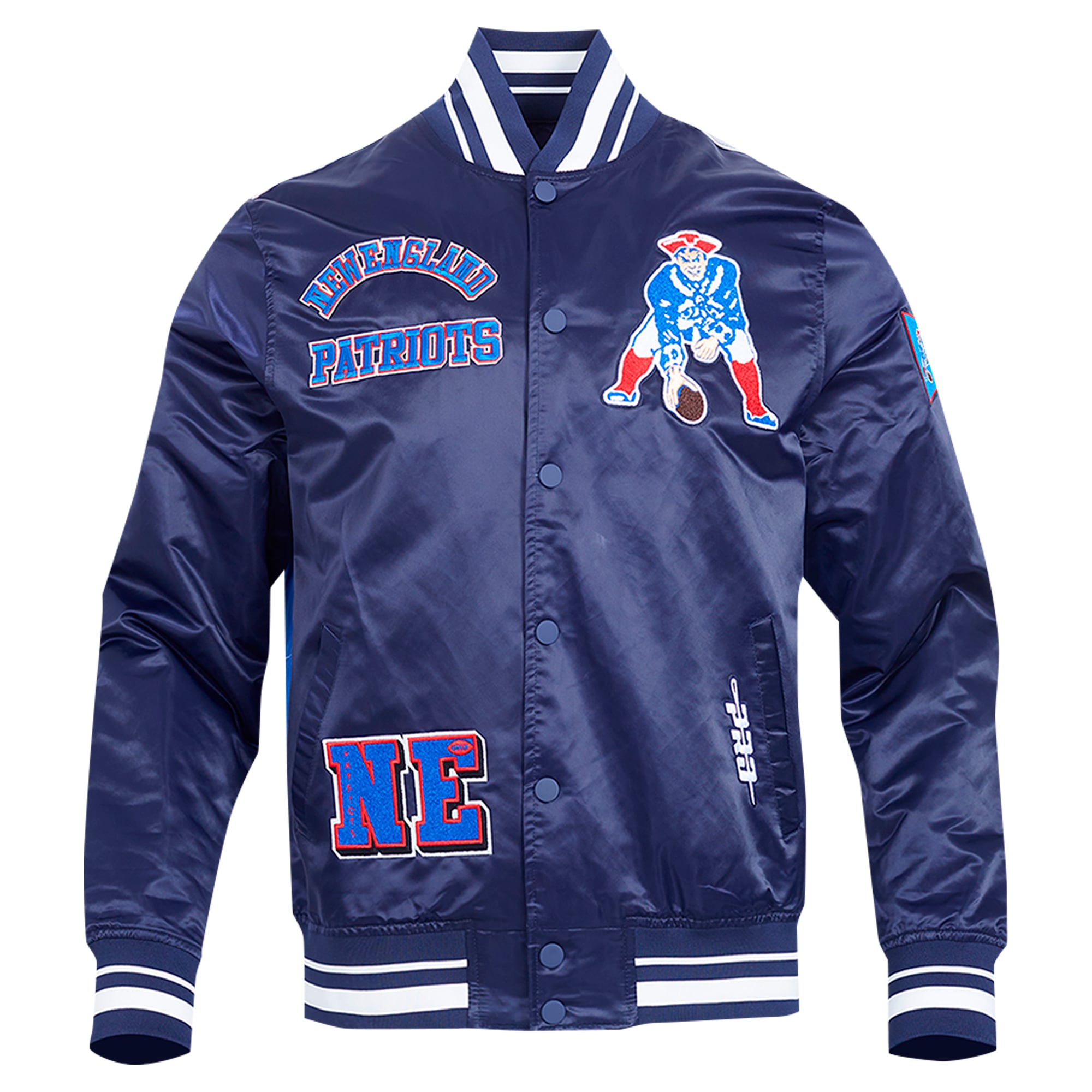 Veste à boutons-pression en satin sublimé Pro Standard bleu marine New England Patriots pour homme