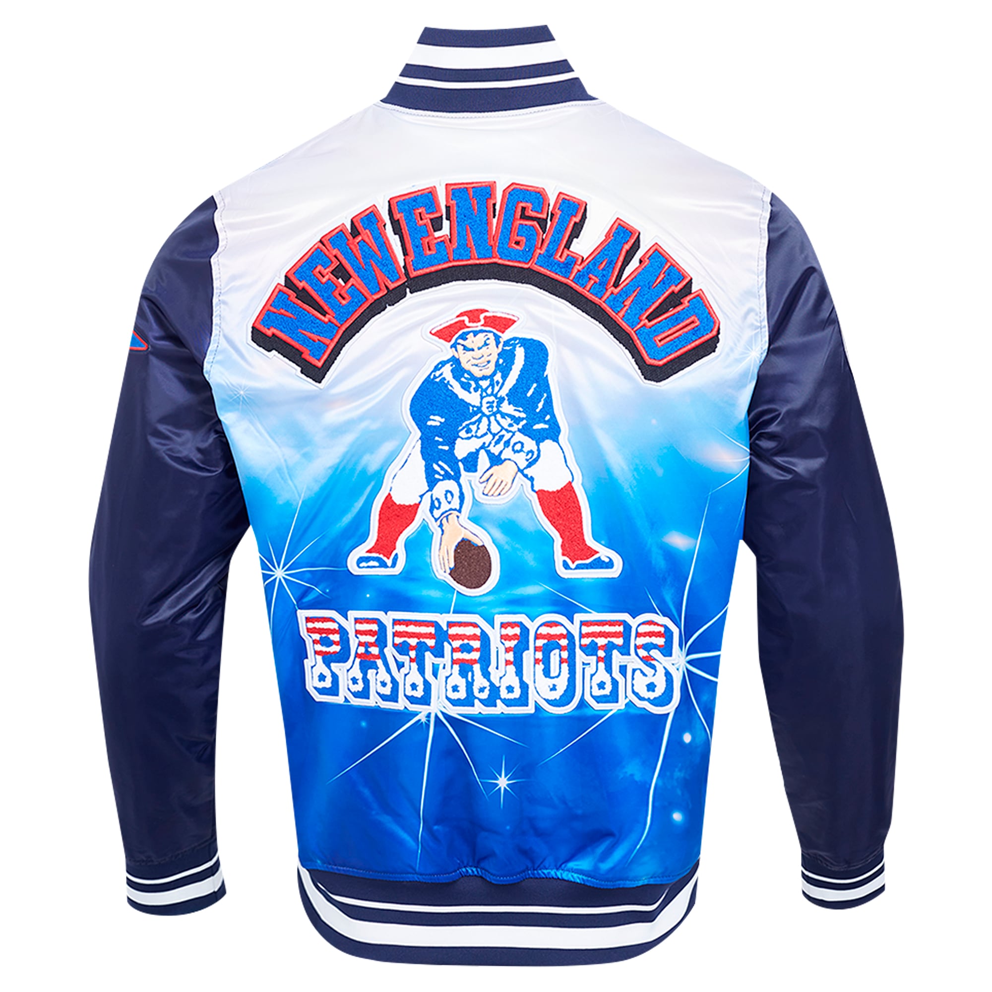 Veste à boutons-pression en satin sublimé Pro Standard bleu marine New England Patriots pour homme