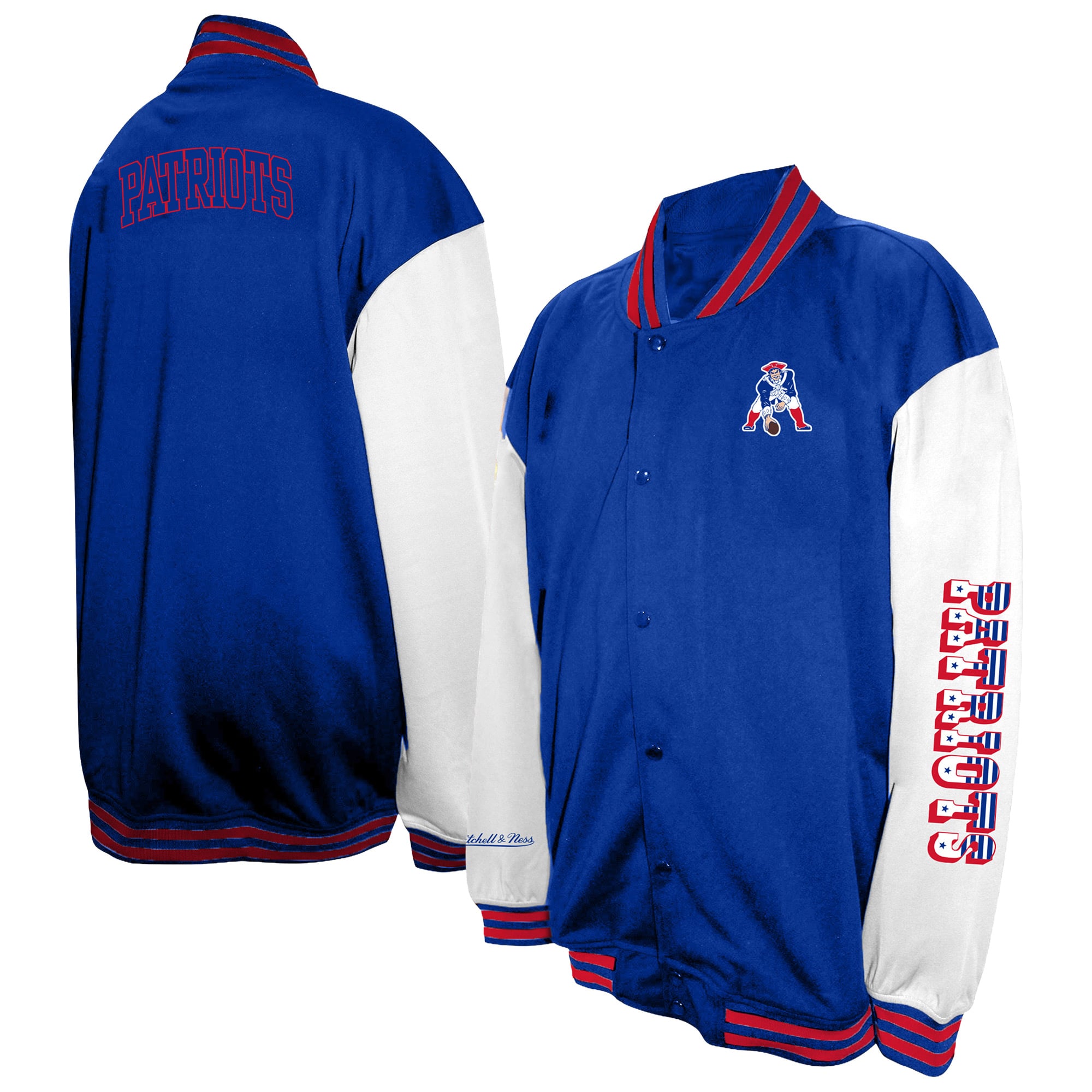 Men's Profile Royal New England Patriots Big & Tall Full-Snap Varsity Jacket