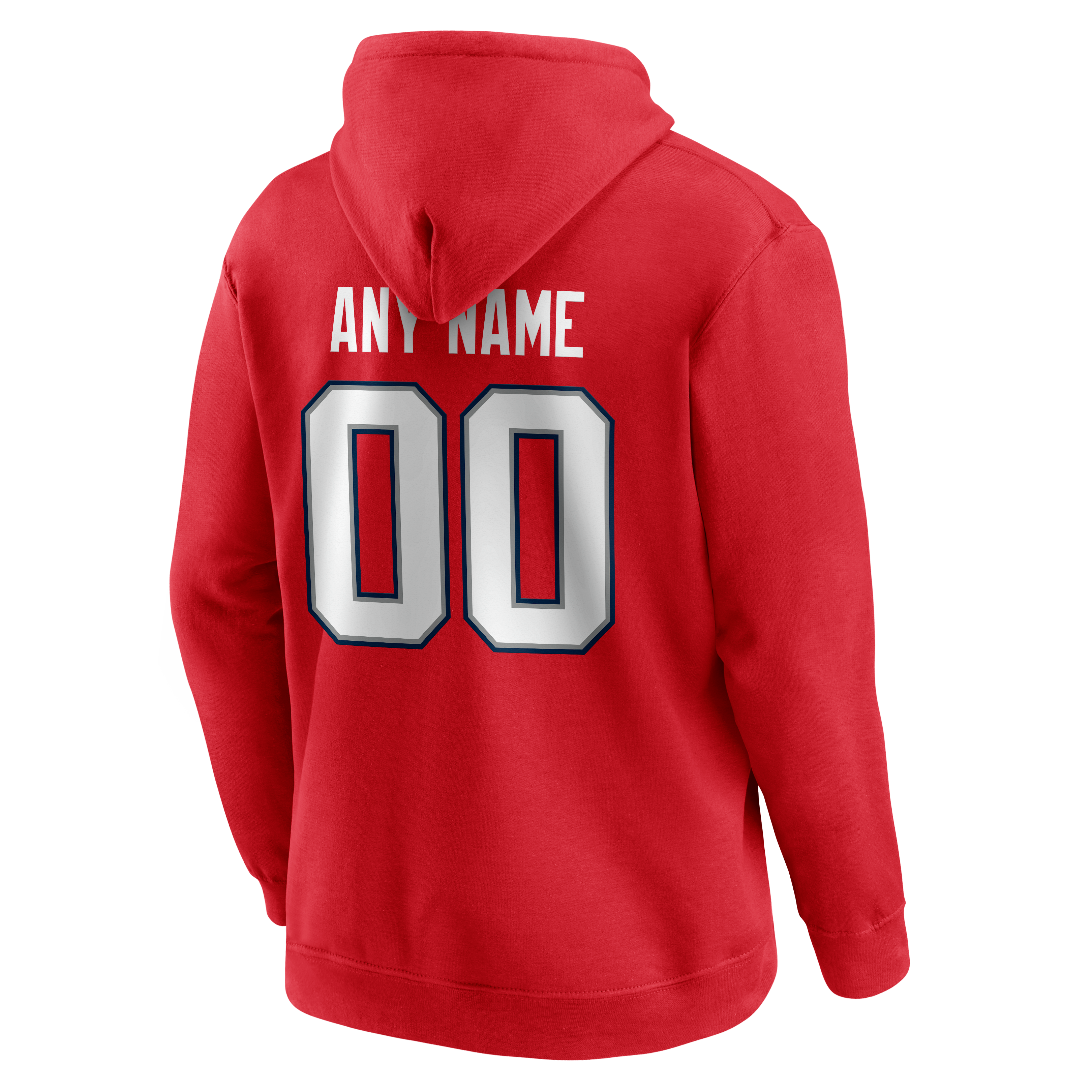 Men's Red New England Patriots Team Authentic Personalized Name & Number Hoodie