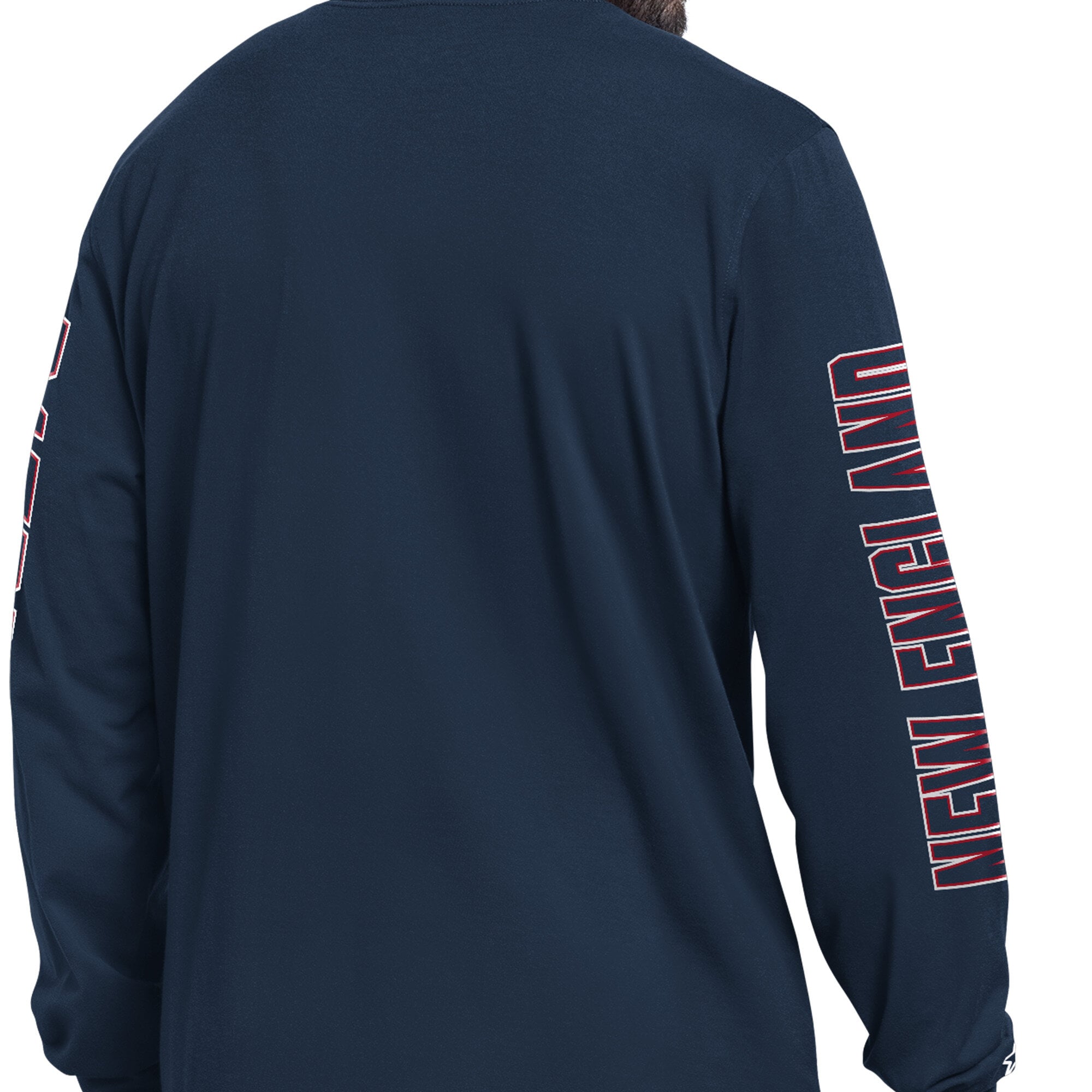 Men's Starter Navy New England Patriots Clutch Hit II Long-Sleeve T-Shirt