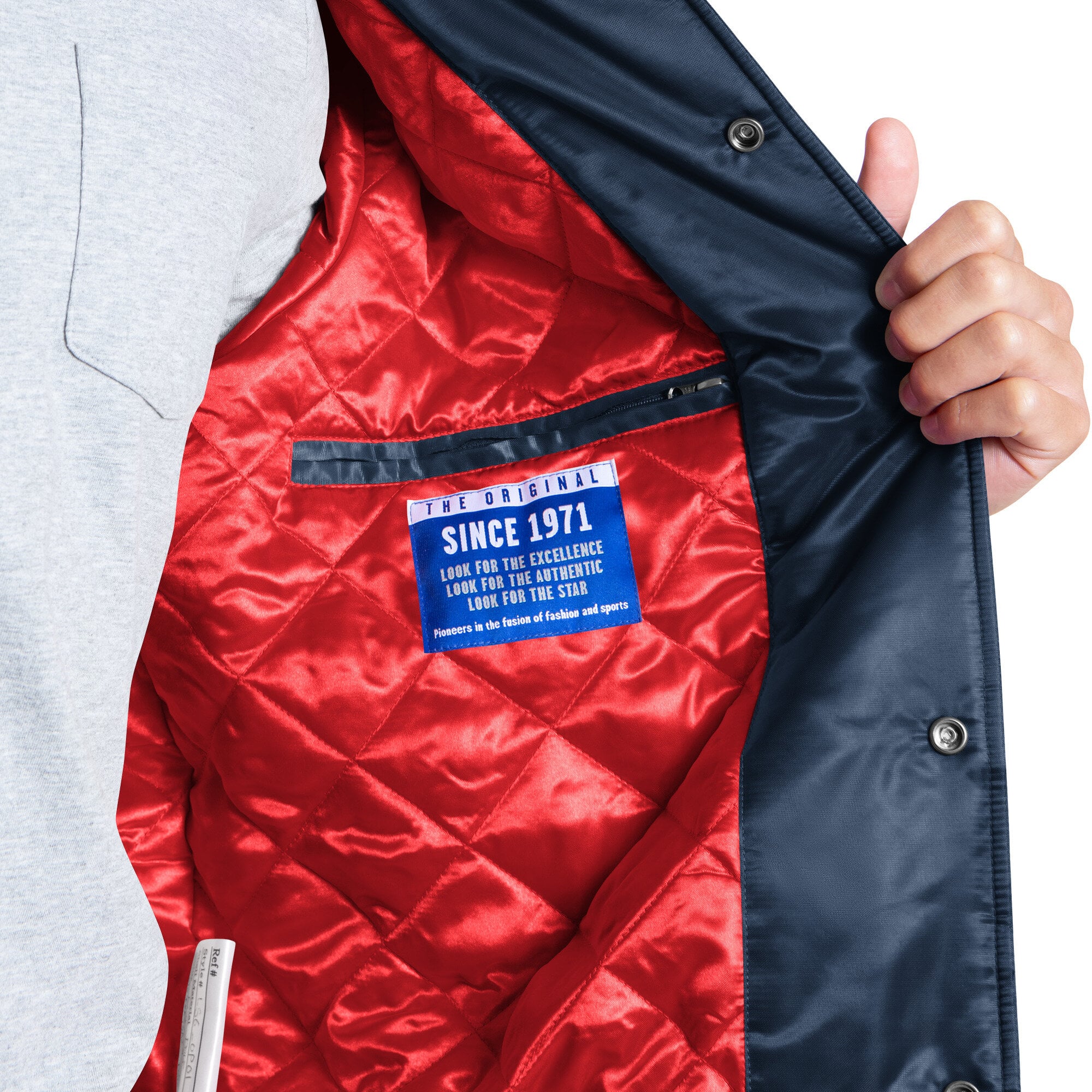 Veste universitaire Starter bleu marine New England Patriots Courtside à boutons-pression pour homme