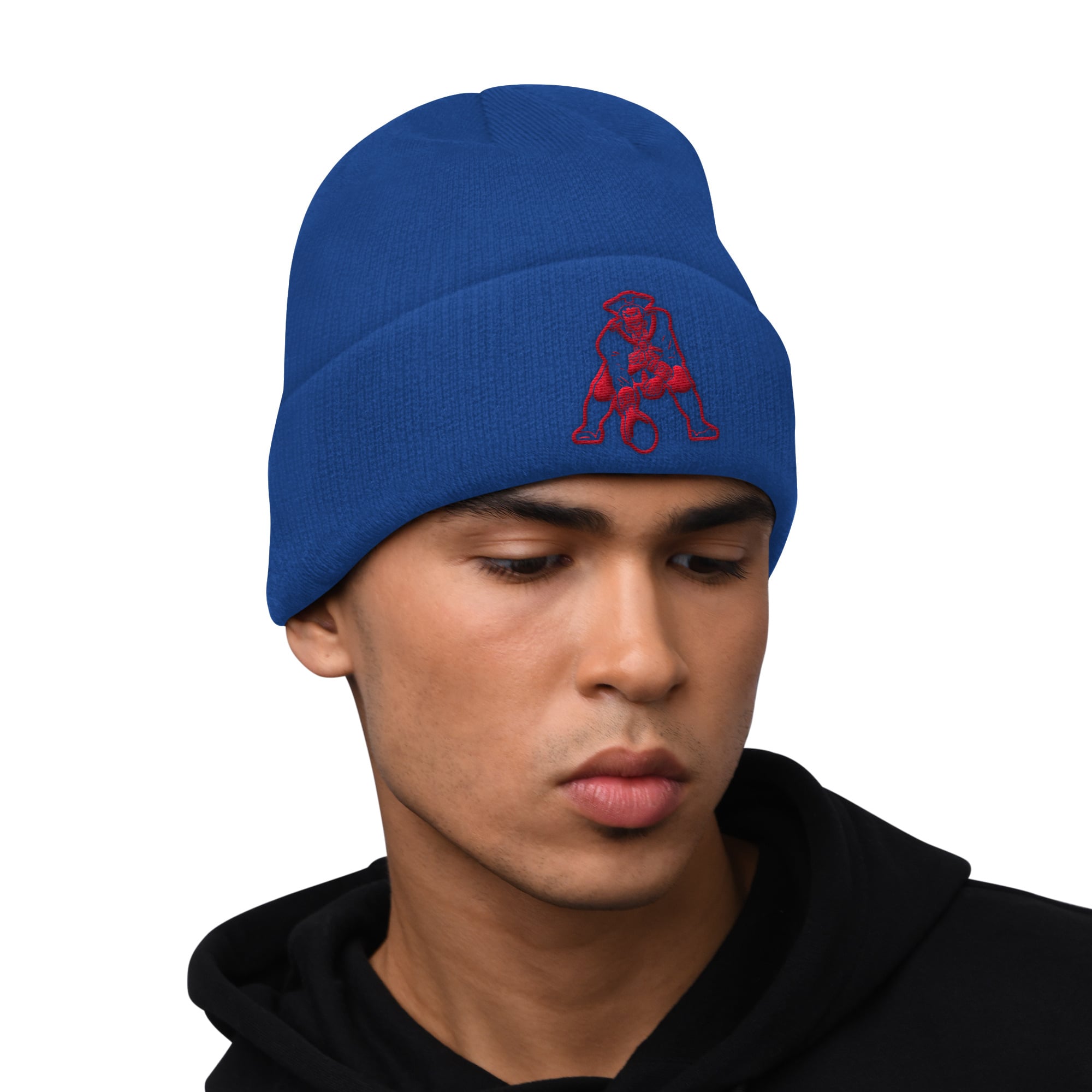Men's Starter  Navy New England Patriots Hoodie and Cuffed Knit Hat Combo Pack