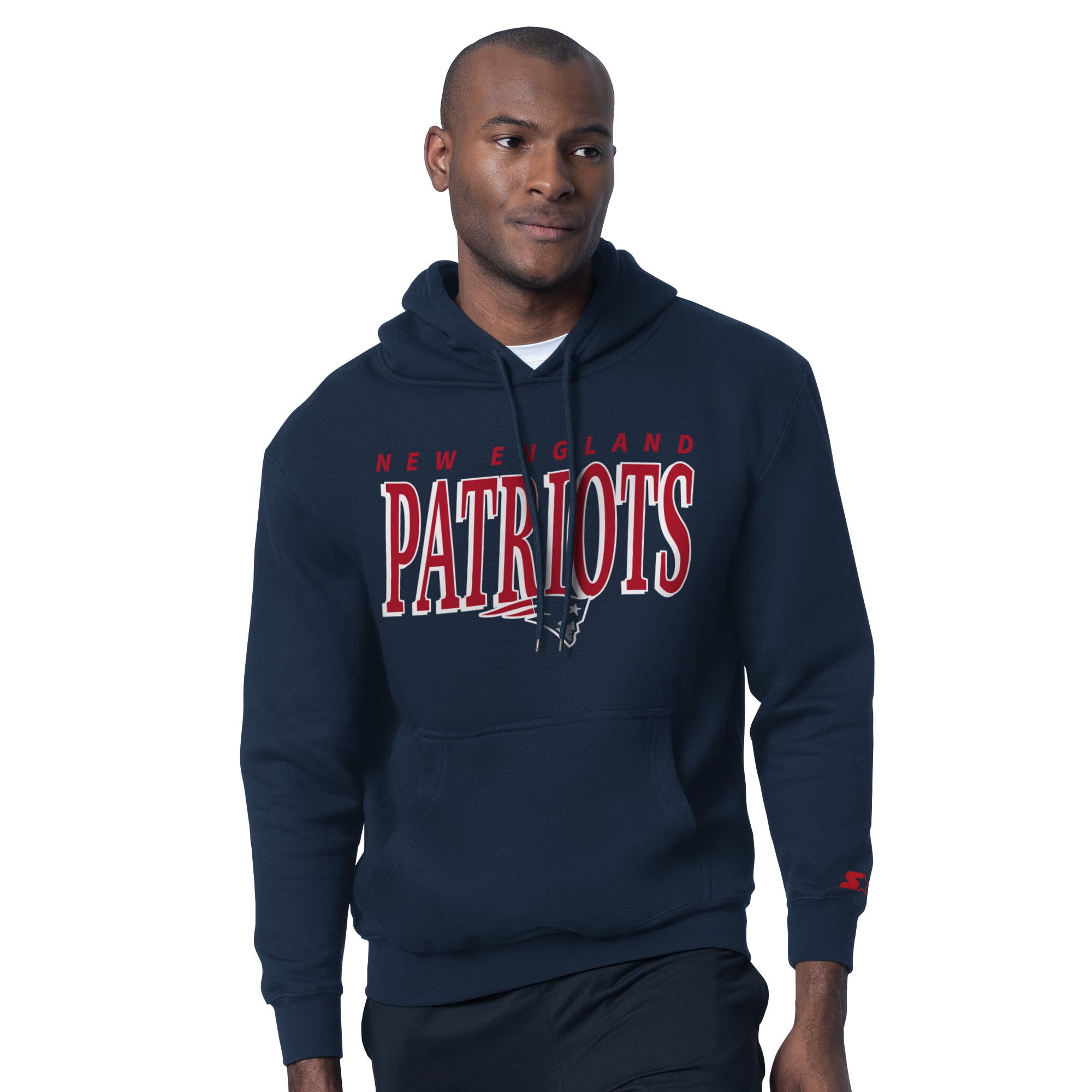 Ensemble t-shirt et sweat à capuche Starter bleu marine avec logo des New England Patriots pour homme