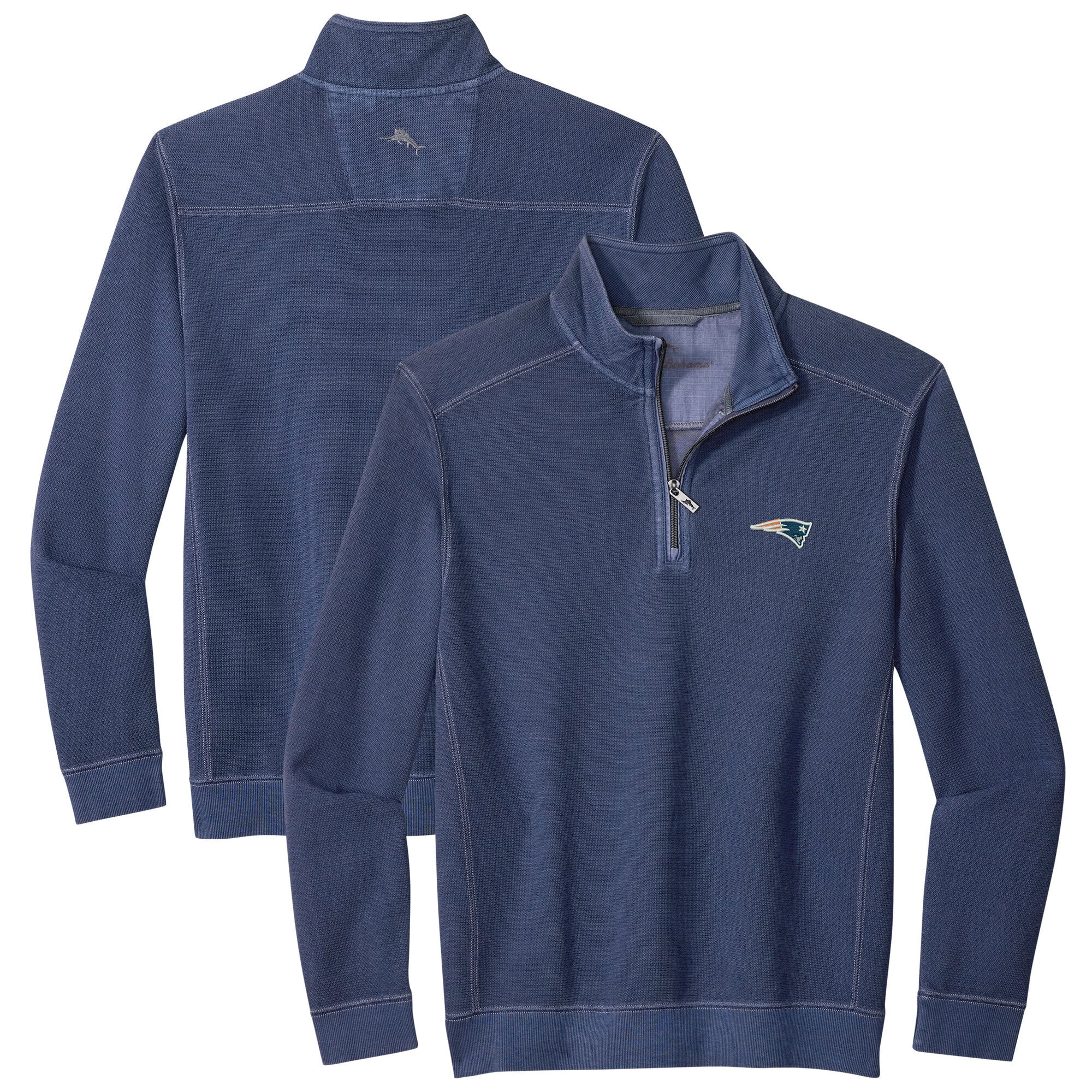 Men's Tommy Bahama  Navy New England Patriots Sport Tobago Half-Zip Pullover