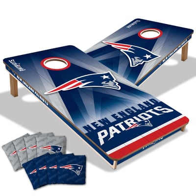 New England Patriots 2' x 4' City Scape Wood Cornhole Game with Bags