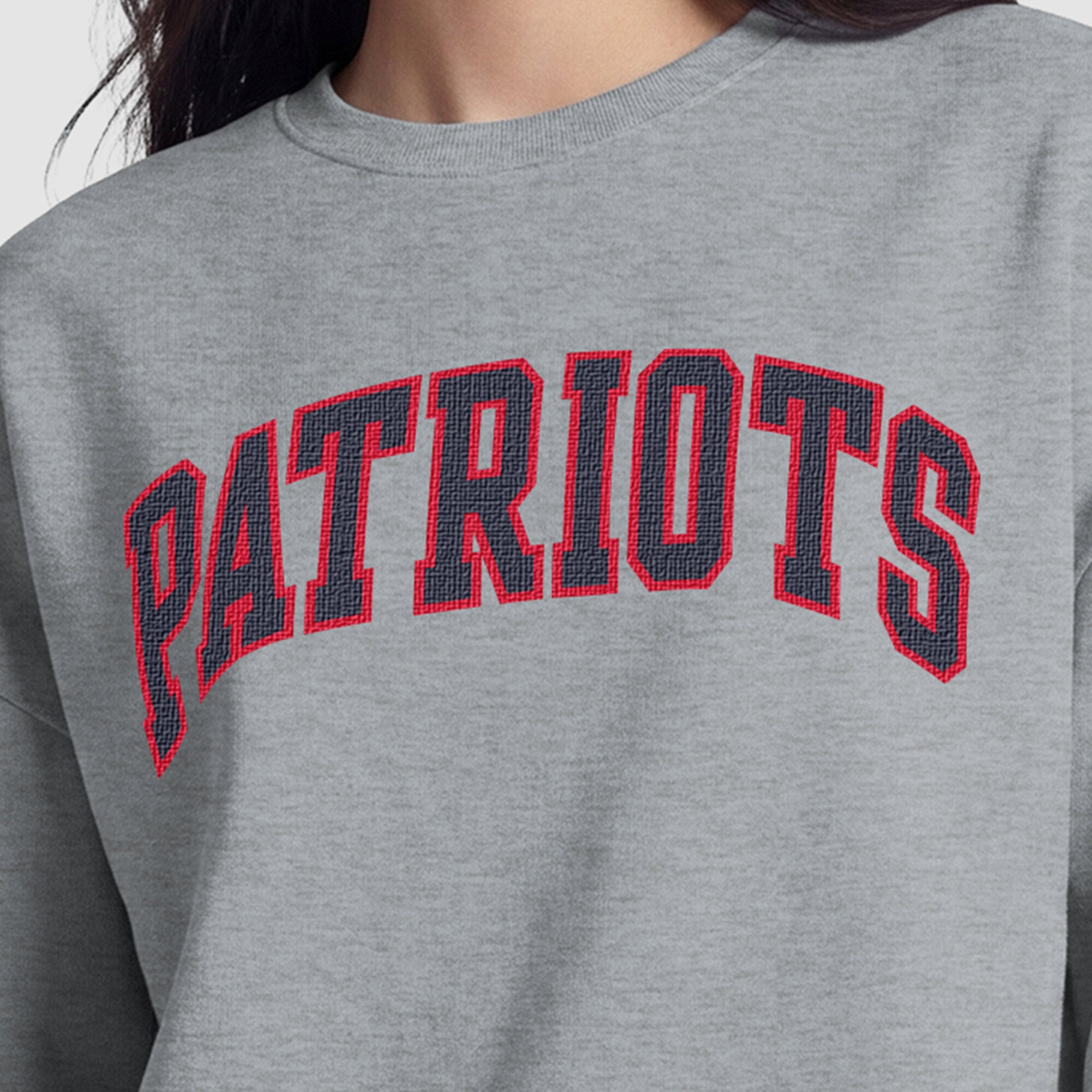 Sweat-shirt à doublure contrastée pour femme New England Patriots Champion - Gris chiné