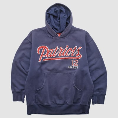 New England Patriots NFL 2000s Hooded Pullover Sweatshirt - Navy - S by Fanatics Real Vintage